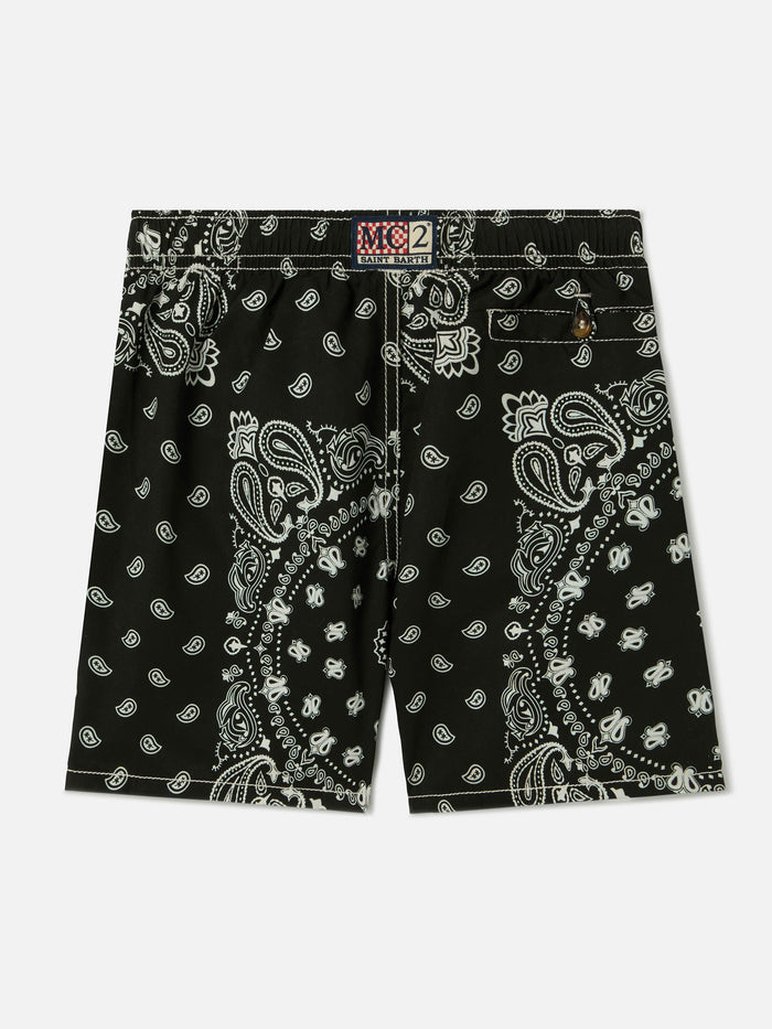 Caprese Jr Swim Shorts With Black Bandana Print __single__ Swimshort