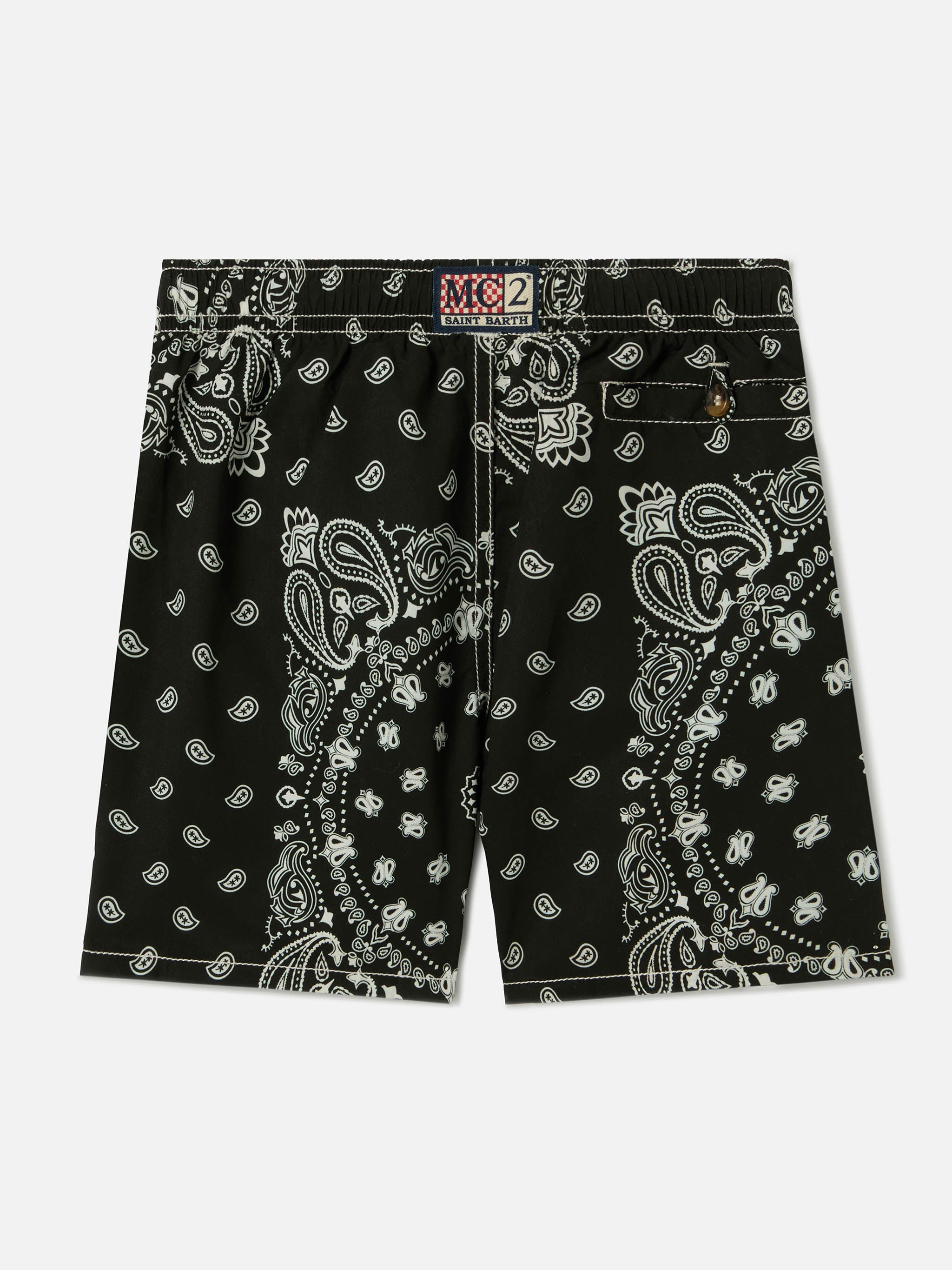 Caprese Jr Swim Shorts With Black Bandana Print Swimshort