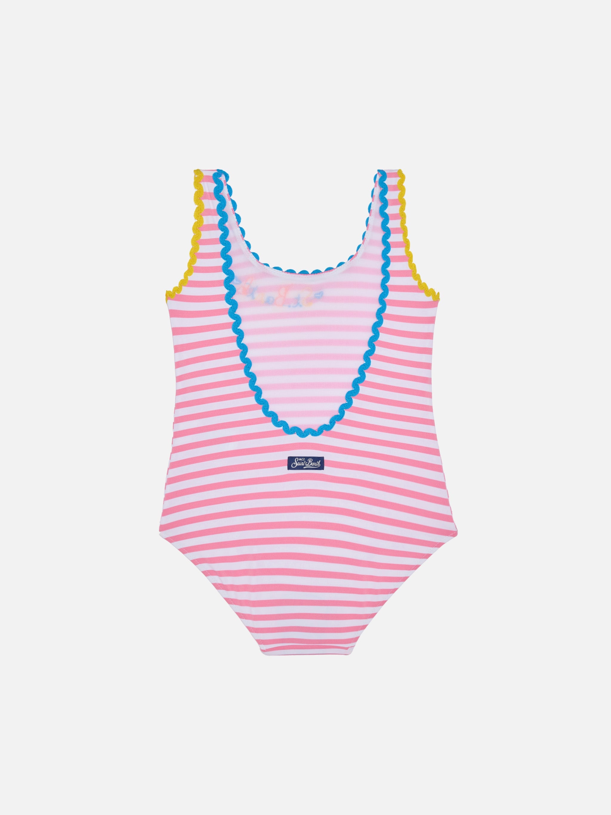 Girl One Piece Swimsuit With Embroidery Pink