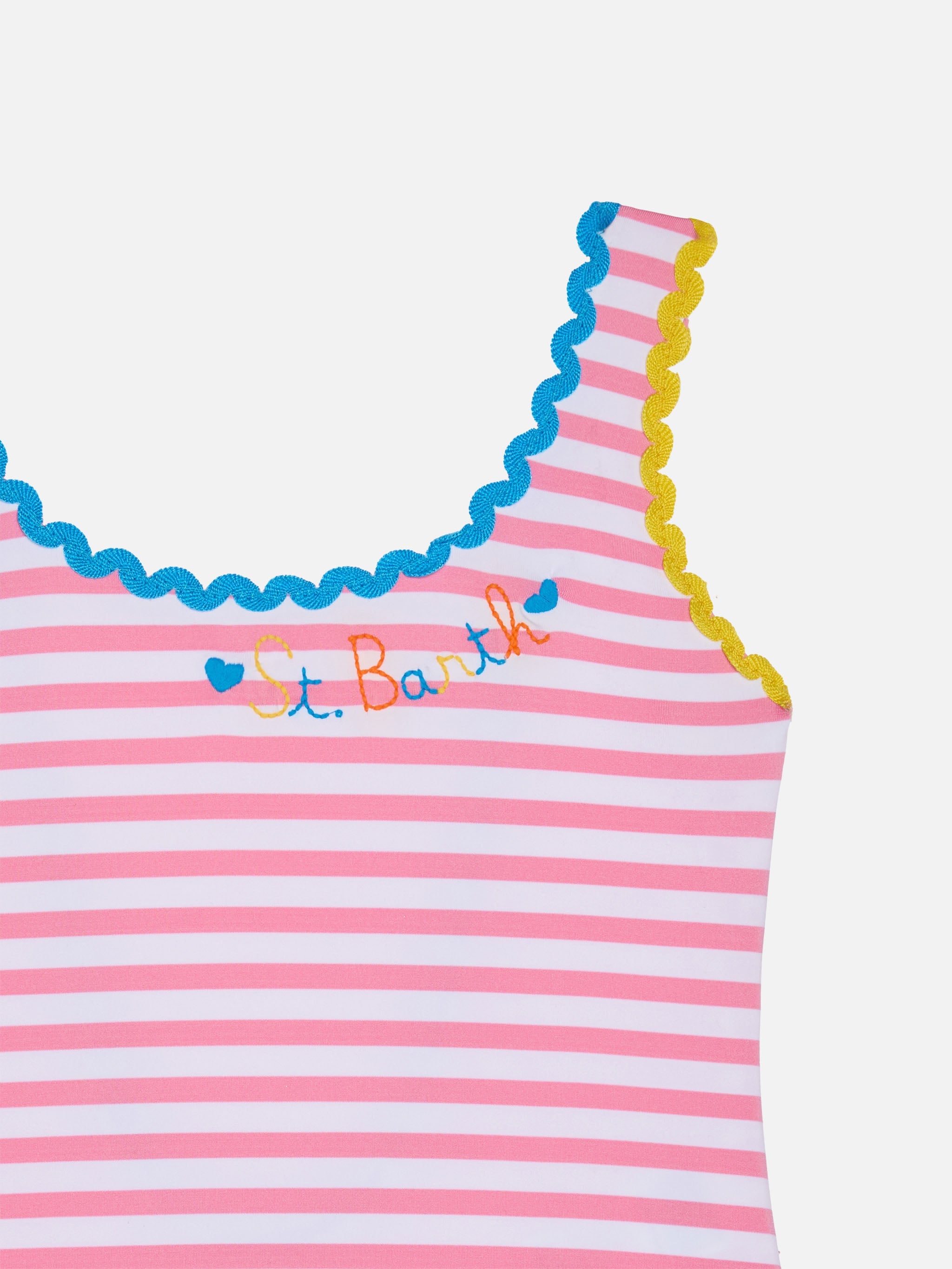 Girl One Piece Swimsuit With Embroidery Pink