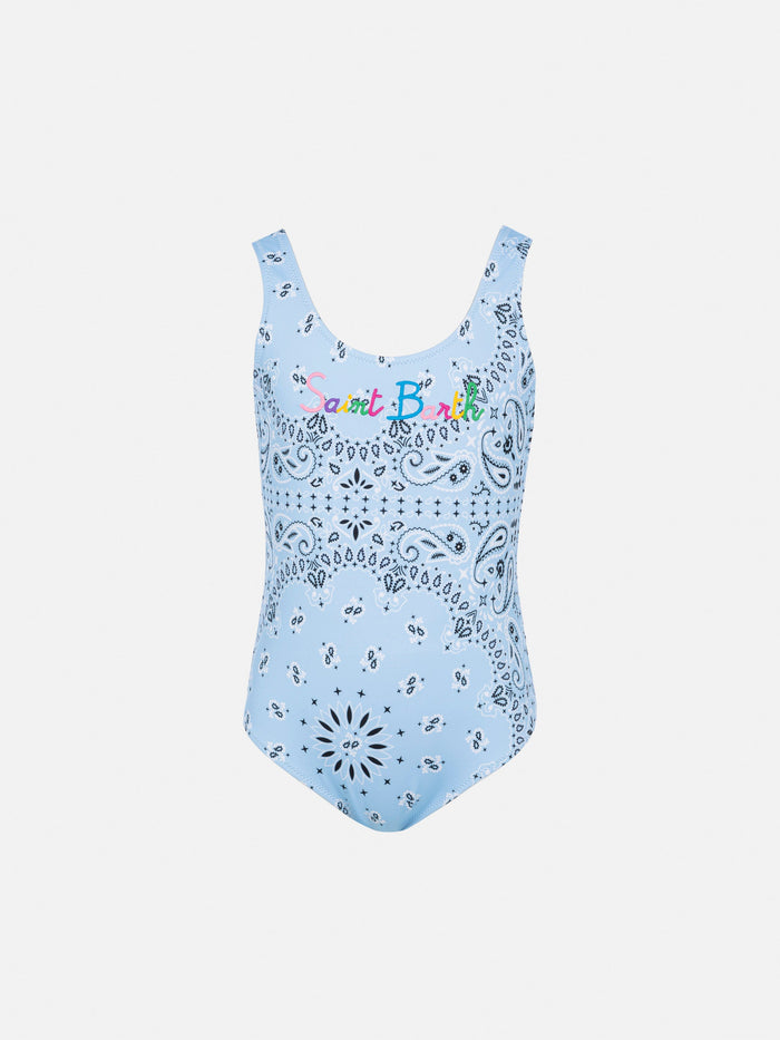 Cara One-Piece Swimsuit With Light Blue Bandana Print __single__ One Piece