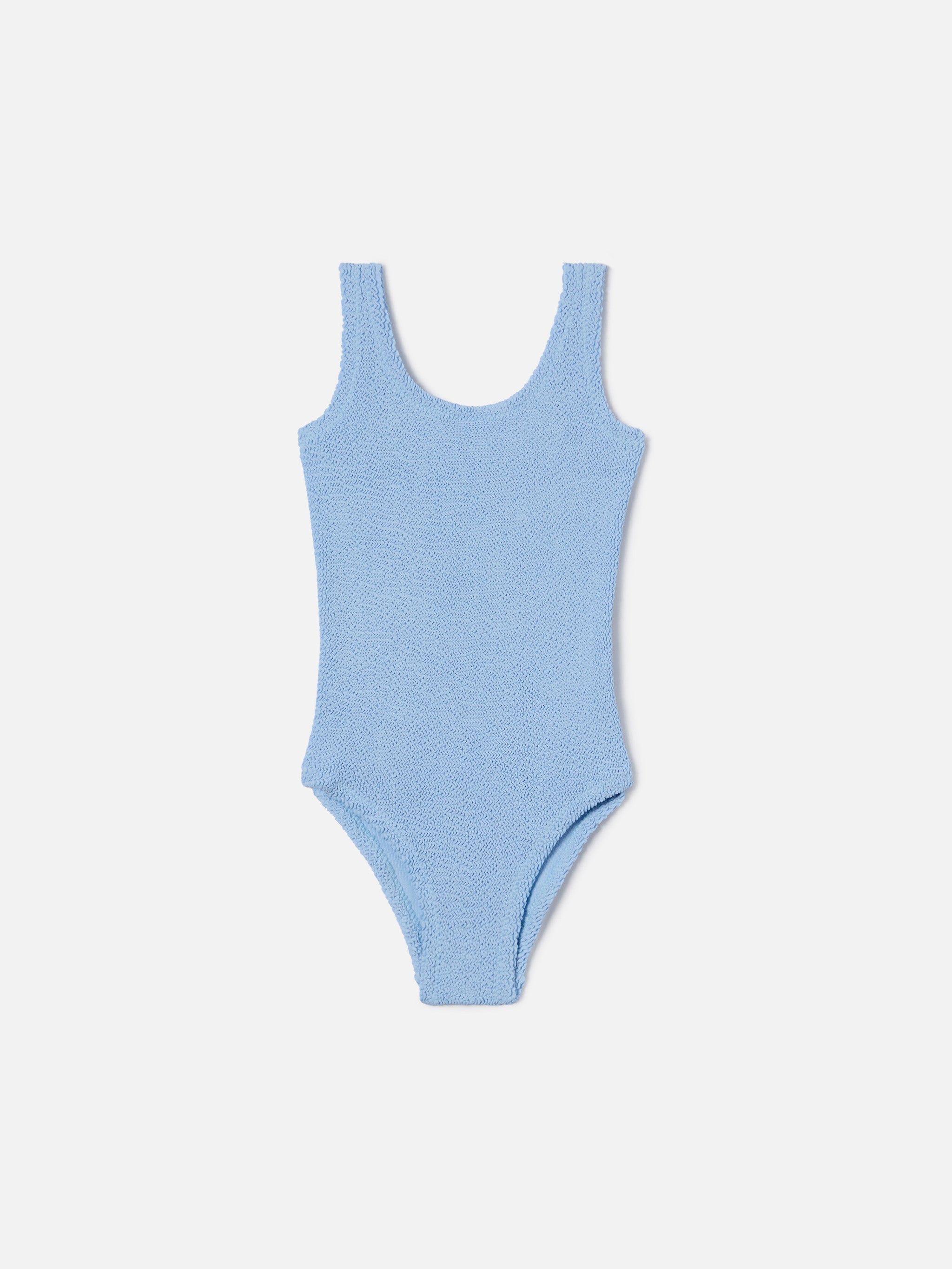 Cara Crinkle One-Piece Swimsuit In Solid Light Blue __single__ One Piece