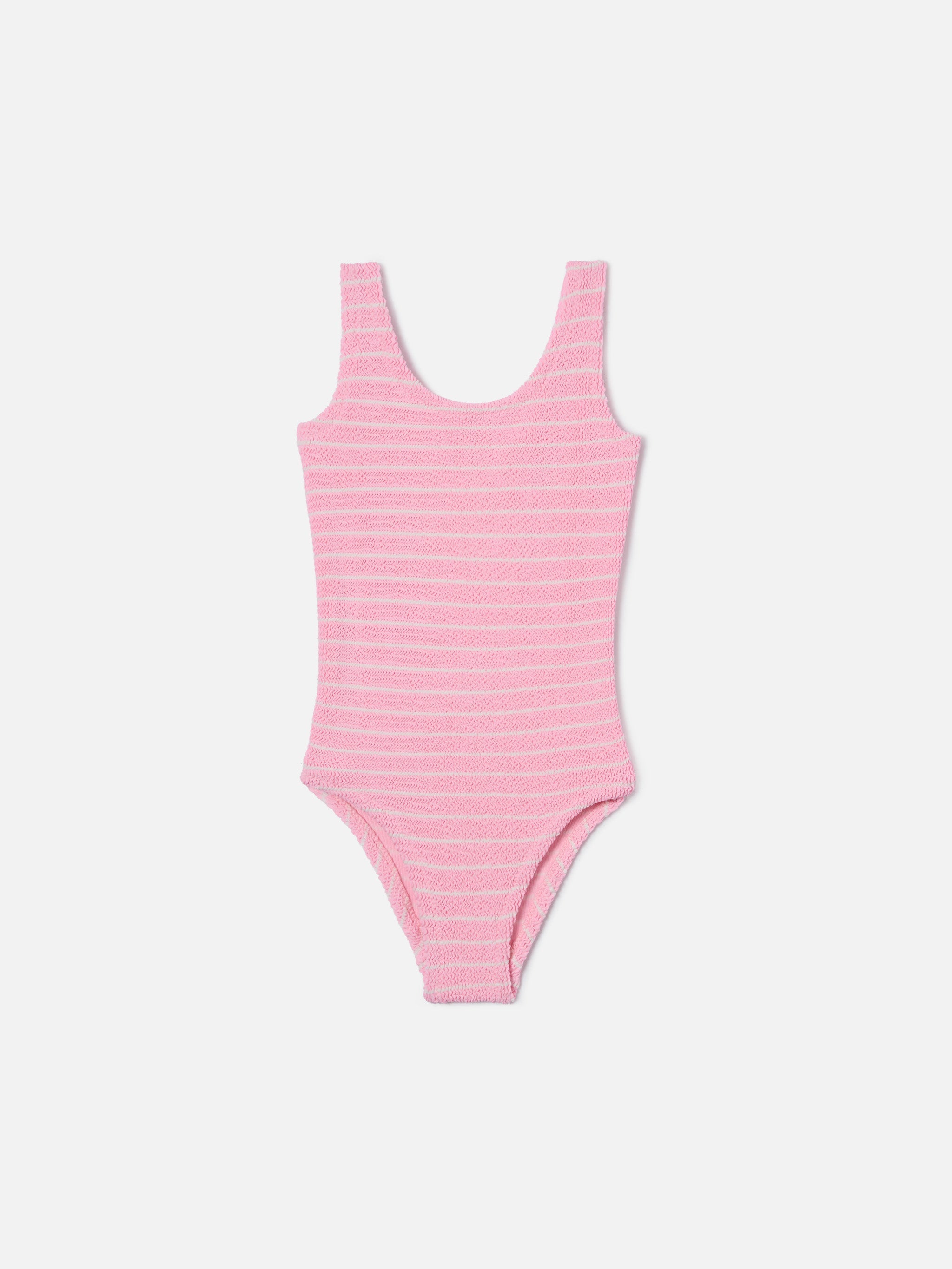 Cara Crinkle One-Piece Swimsuit In Pink And White Stripes __single__ One Piece