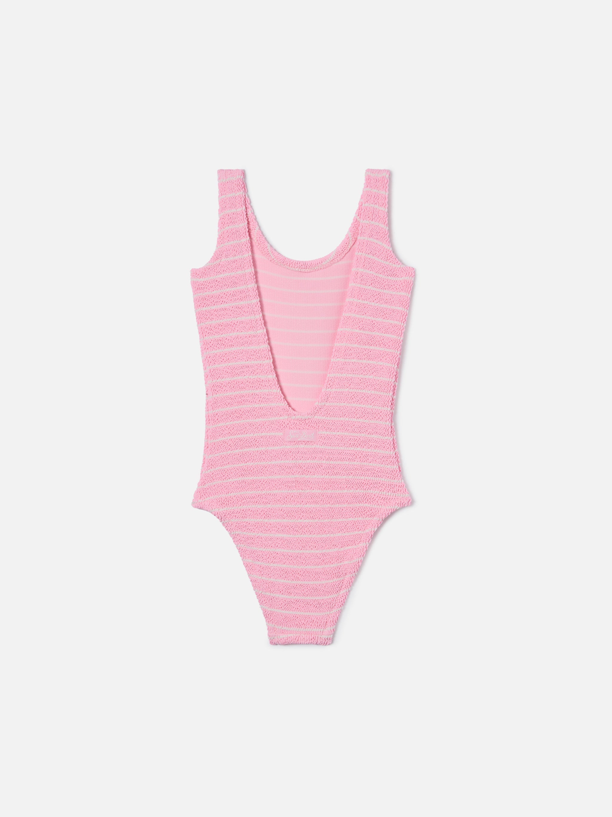 Cara Crinkle One-Piece Swimsuit In Pink And White Stripes __single__ One Piece