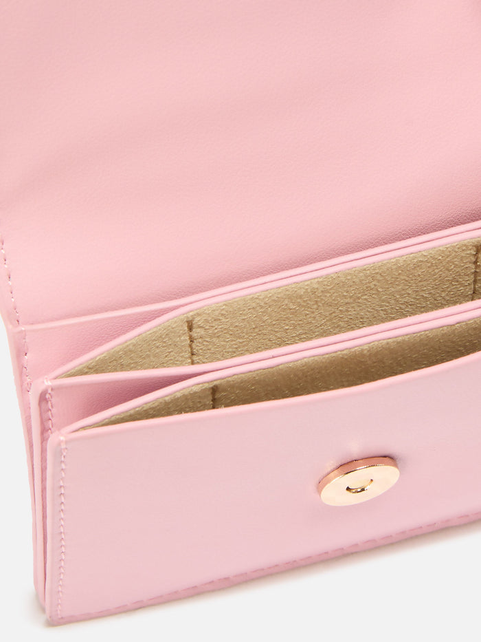 Card Holder Pink Leather Small Accessories