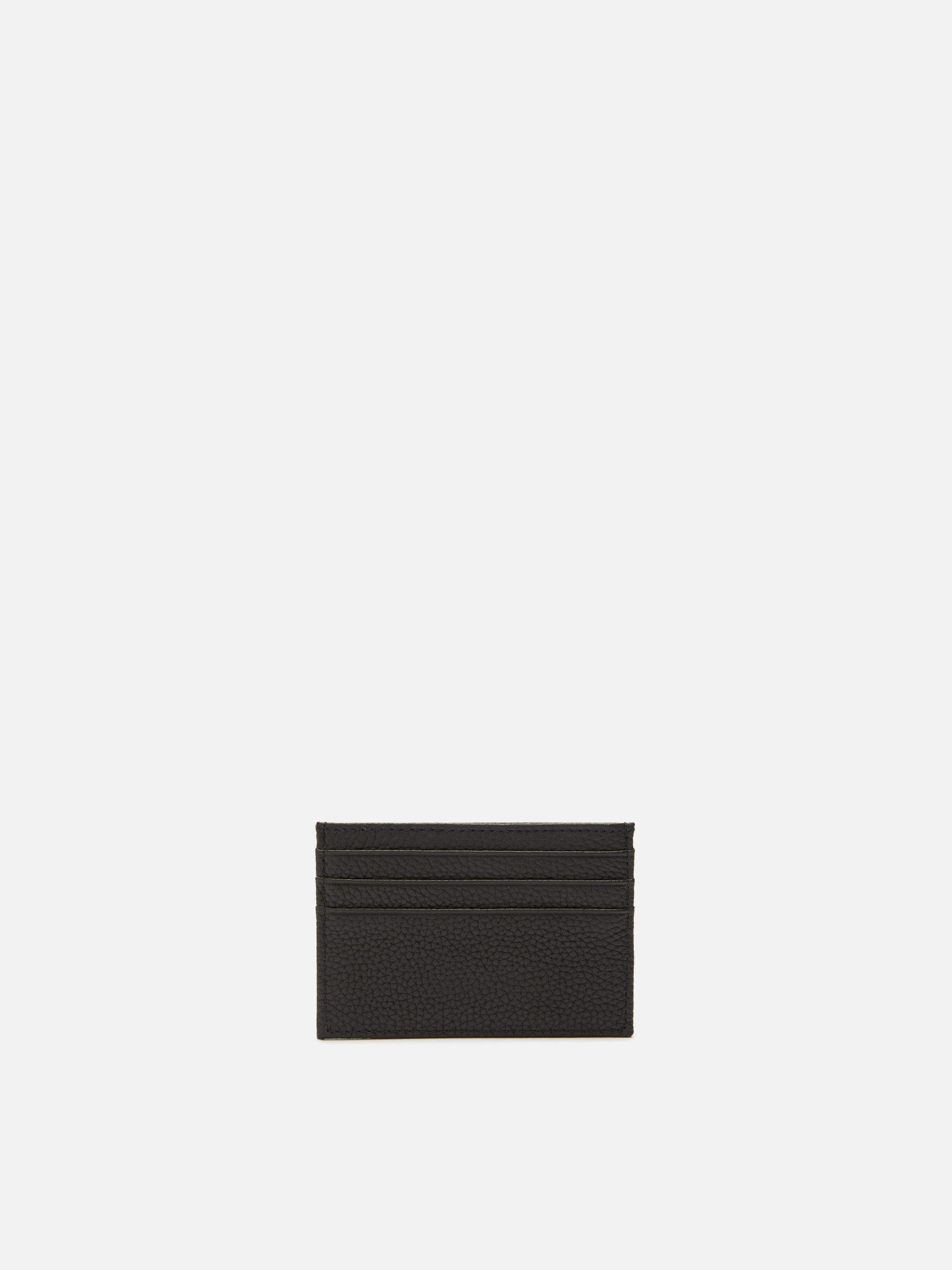 Card Holder Black Grained Leather Small Accessories