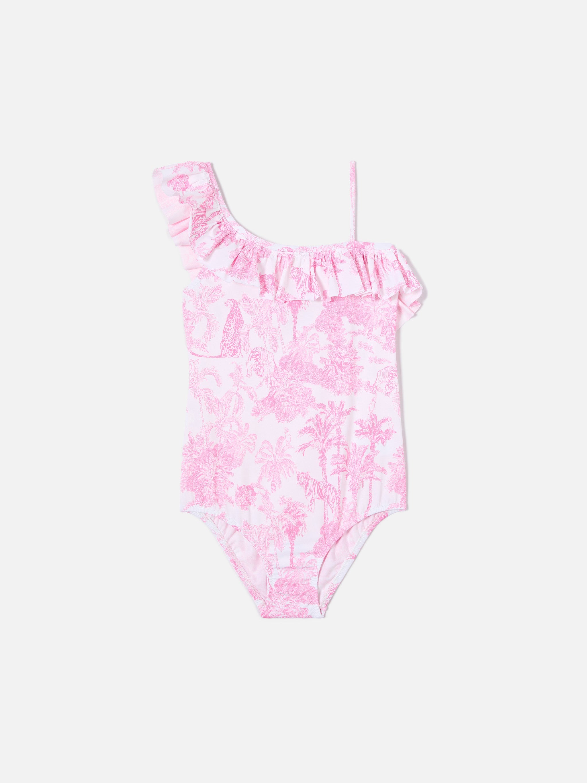 Carin One-Piece Swimsuit With Pink Toile De Jouy Print __single__ One Piece