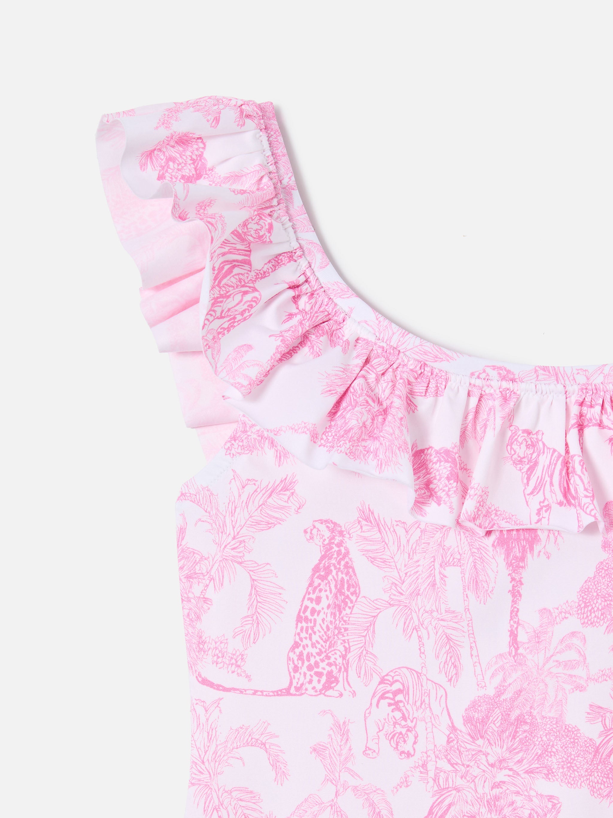 Carin One-Piece Swimsuit With Pink Toile De Jouy Print __single__ One Piece