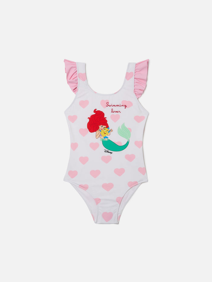 Carol One-Piece Swimsuit With Ariel And Heart Print | Special Edition White One Piece