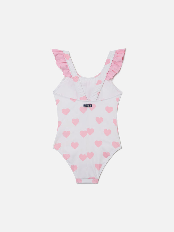 Carol One-Piece Swimsuit With Ariel And Heart Print | Special Edition White One Piece