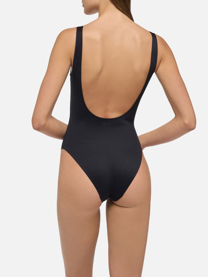 Cassandra Square Neck One-Piece Swimsuit Black One Piece