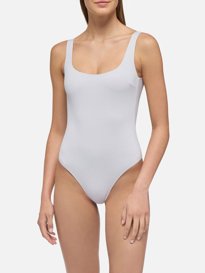 Cassandra Square Neck One-Piece Swimsuit White One Piece
