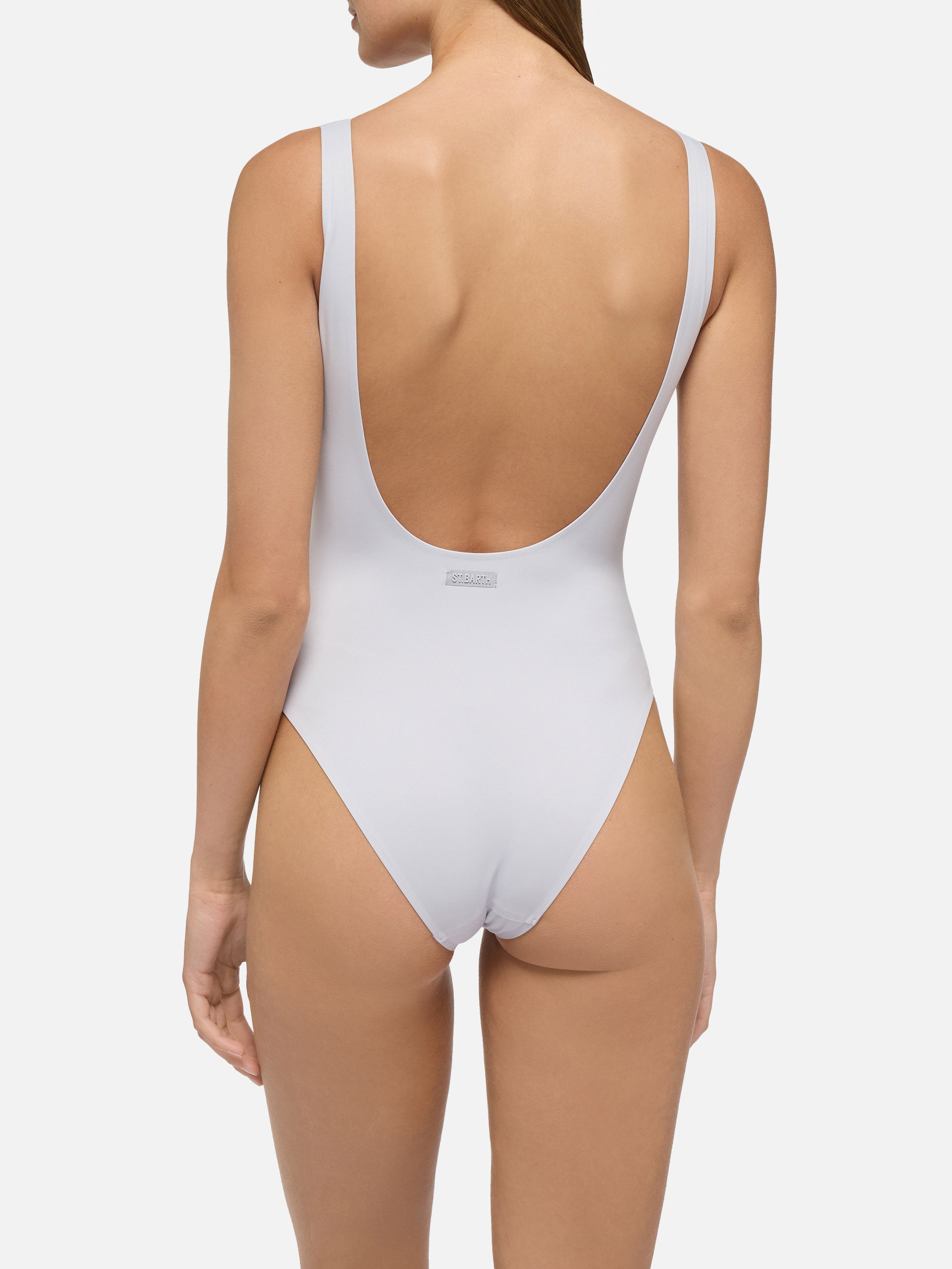 Cassandra Square Neck One-Piece Swimsuit White One Piece