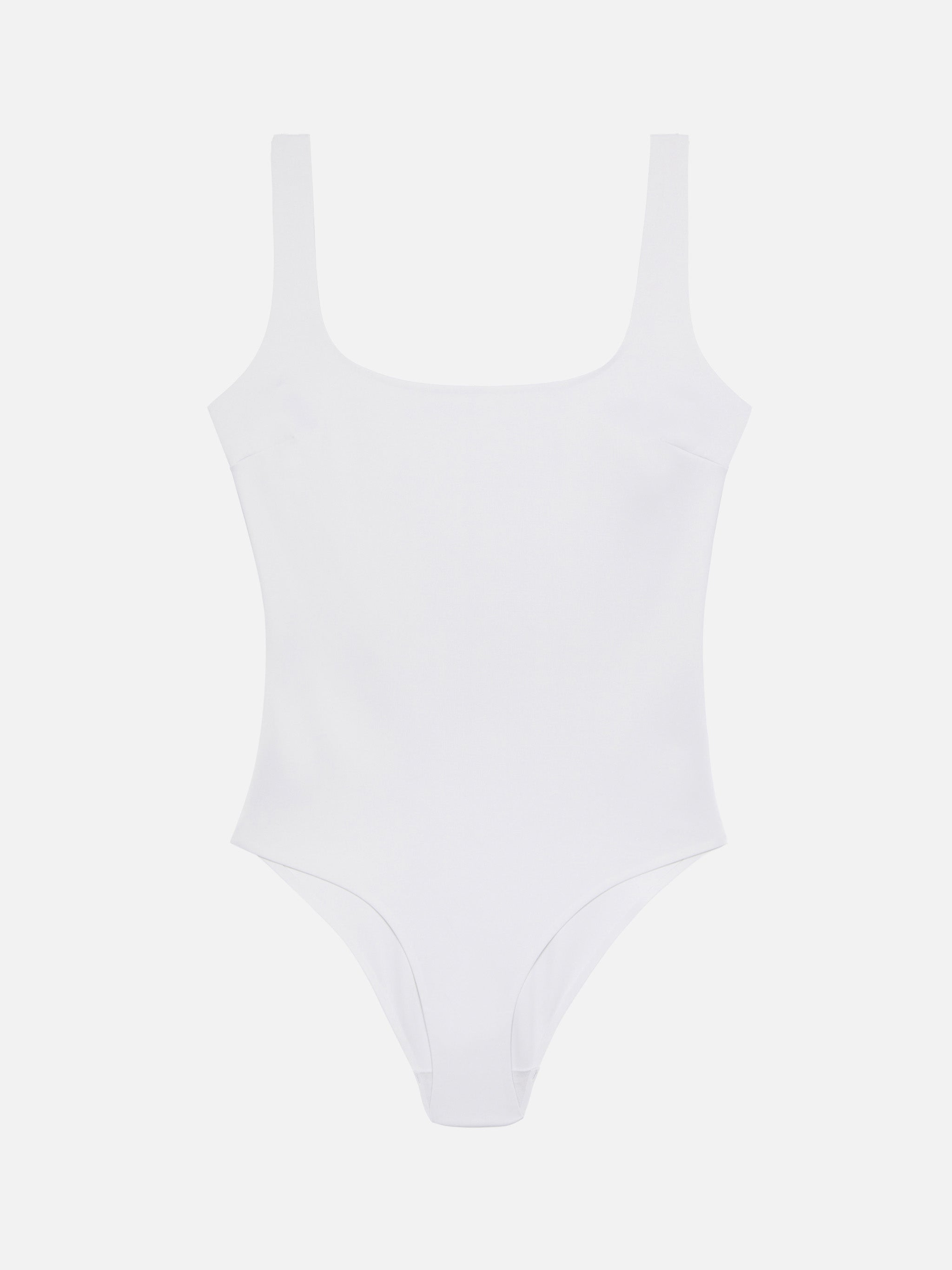 Cassandra Square Neck One-Piece Swimsuit White One Piece