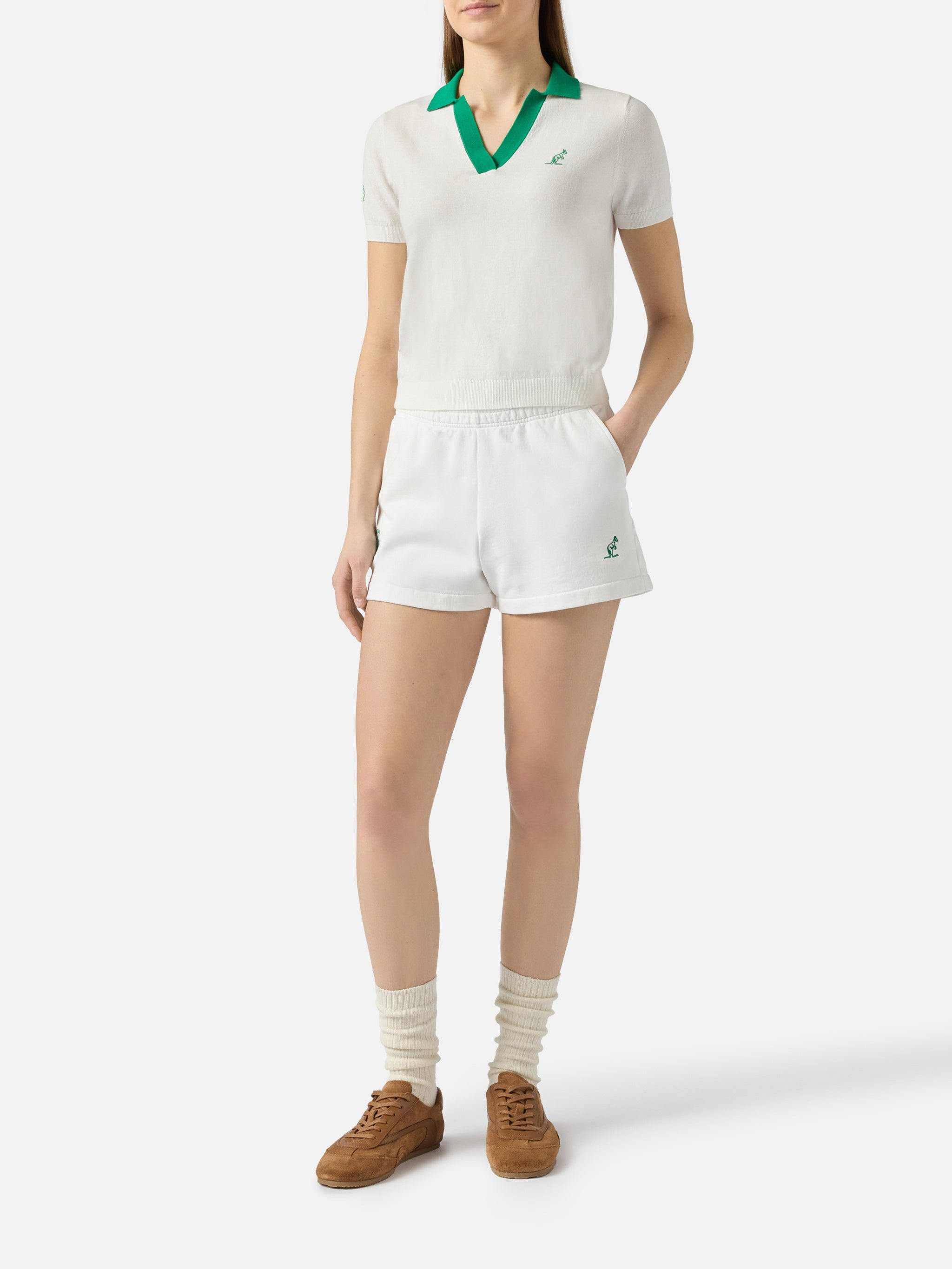 Cate Cotton Pull-Up Shorts | Special Edition White Pant