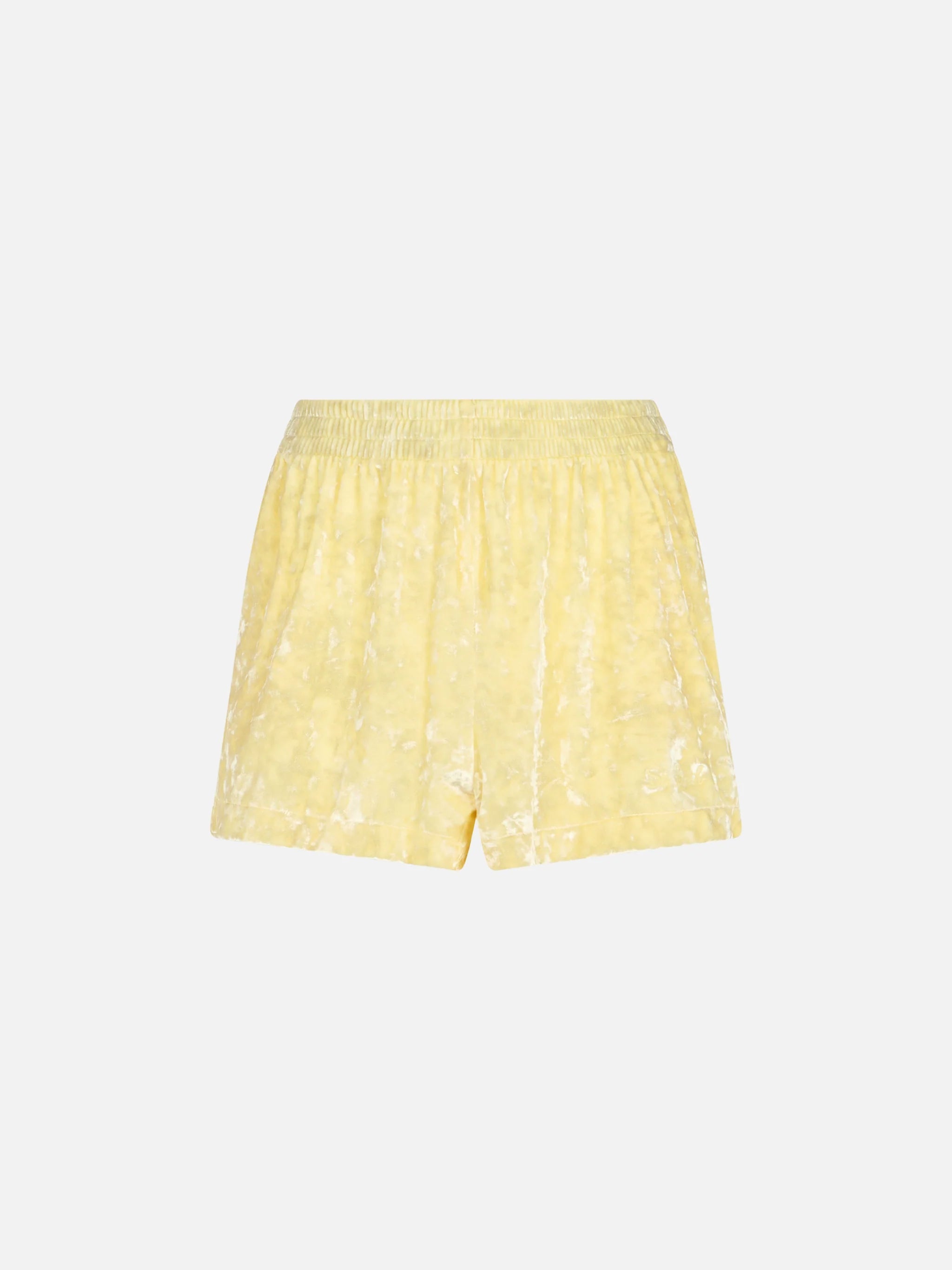 Light Yellow Chenille Cate Pull-Up Shorts Pant