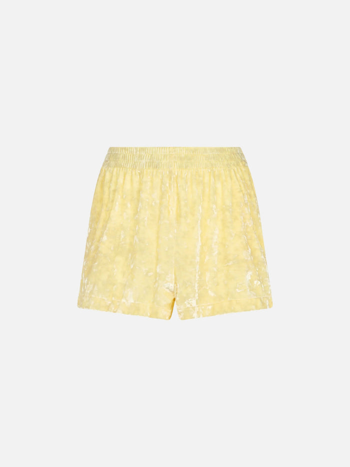 Light Yellow Chenille Cate Pull-Up Shorts Pant