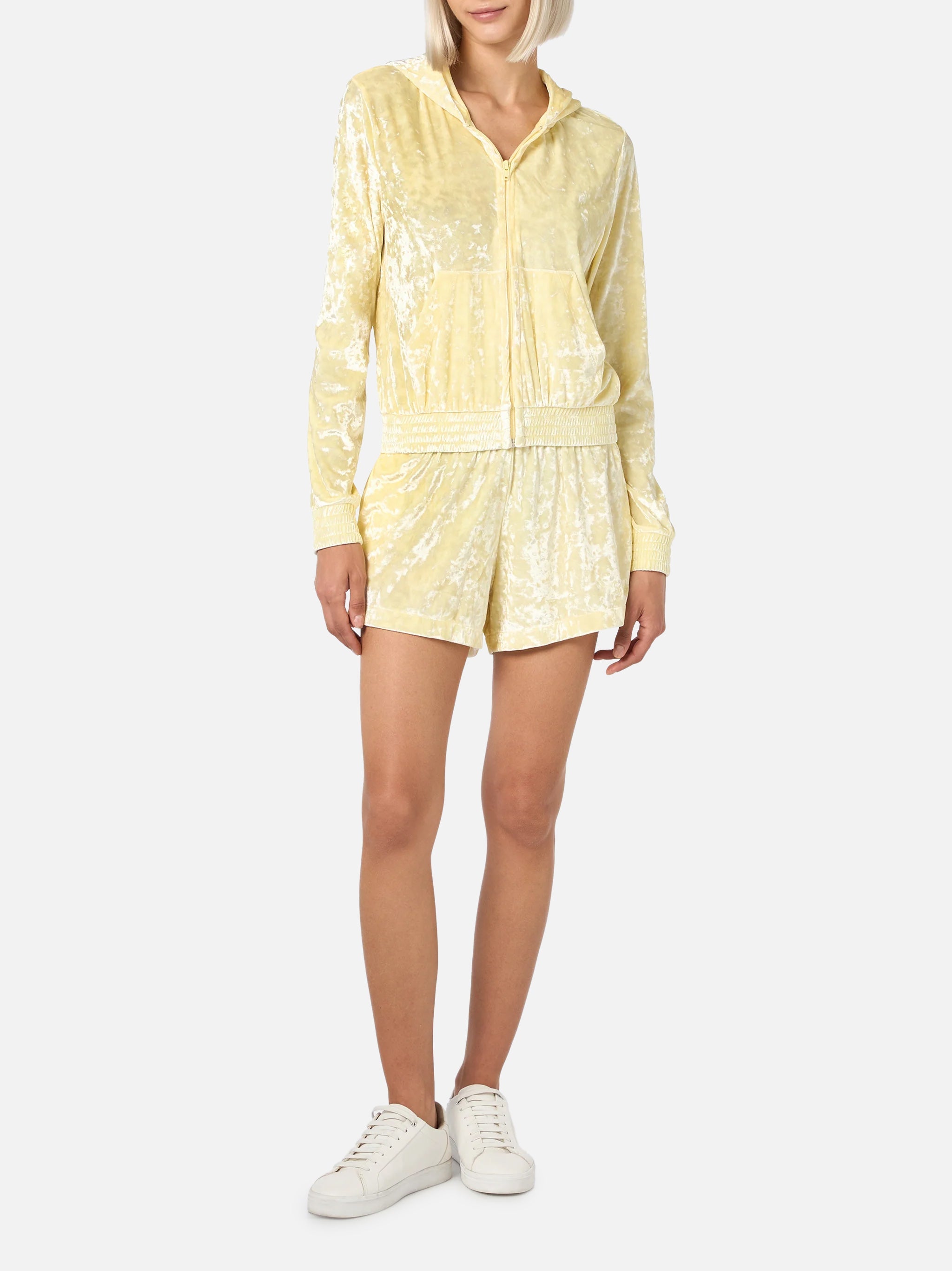 Light Yellow Chenille Cate Pull-Up Shorts Pant