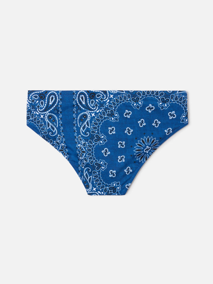 Cayo Navy Bandanna Print Swim Briefs Blue Brief / Slip