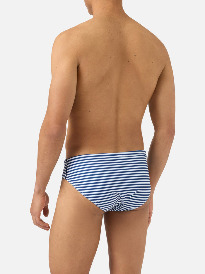 Cayo Navy Striped Swim Briefs Blue Brief / Slip