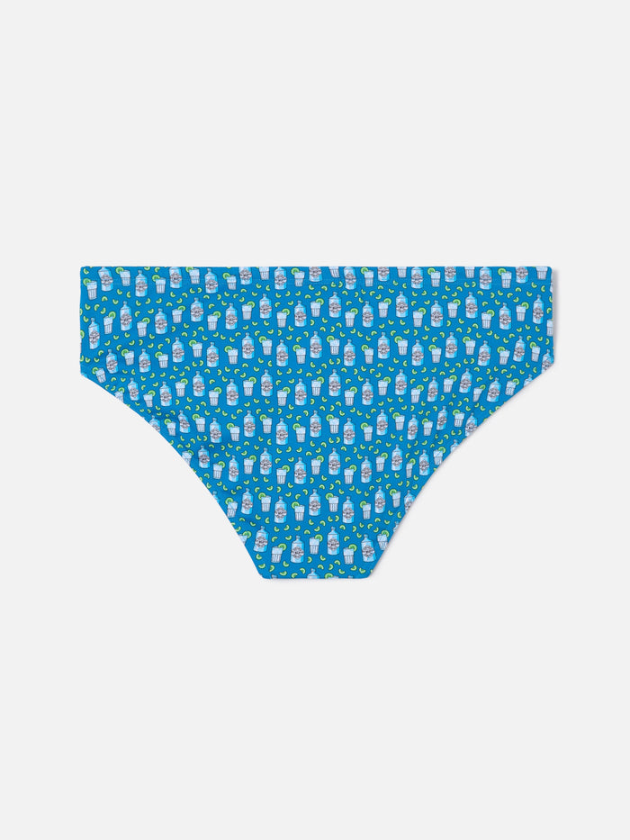 Cayo Navy Swim Briefs With Cocktail All-Over Print Blue Brief / Slip