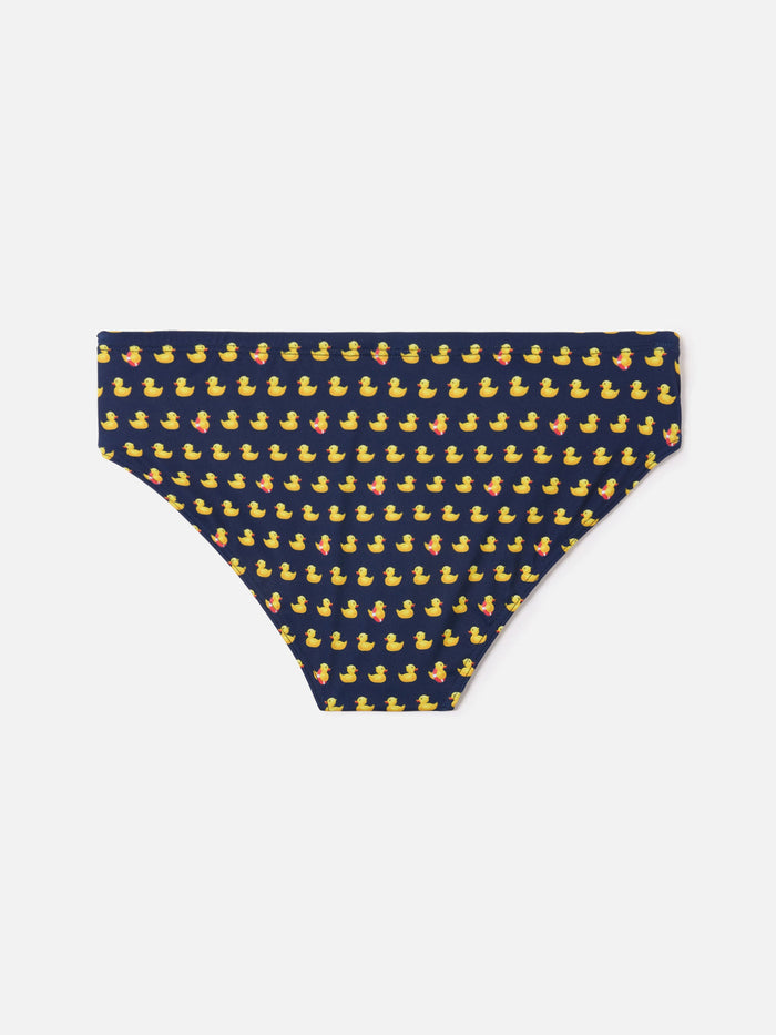 Cayo Navy Swim Briefs With Duck Print Blue Brief / Slip