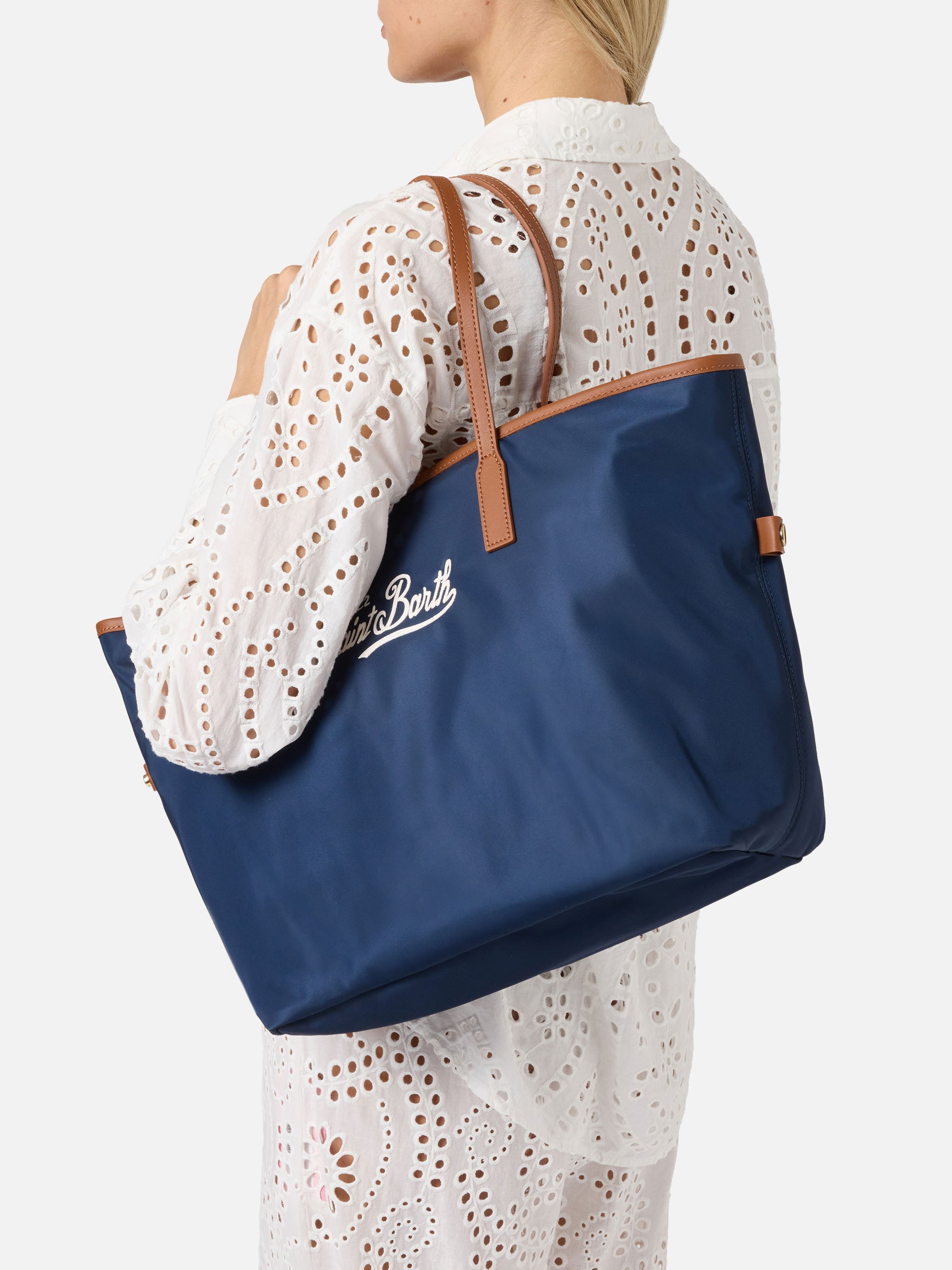 Navy Blue City Nylon Large Bag