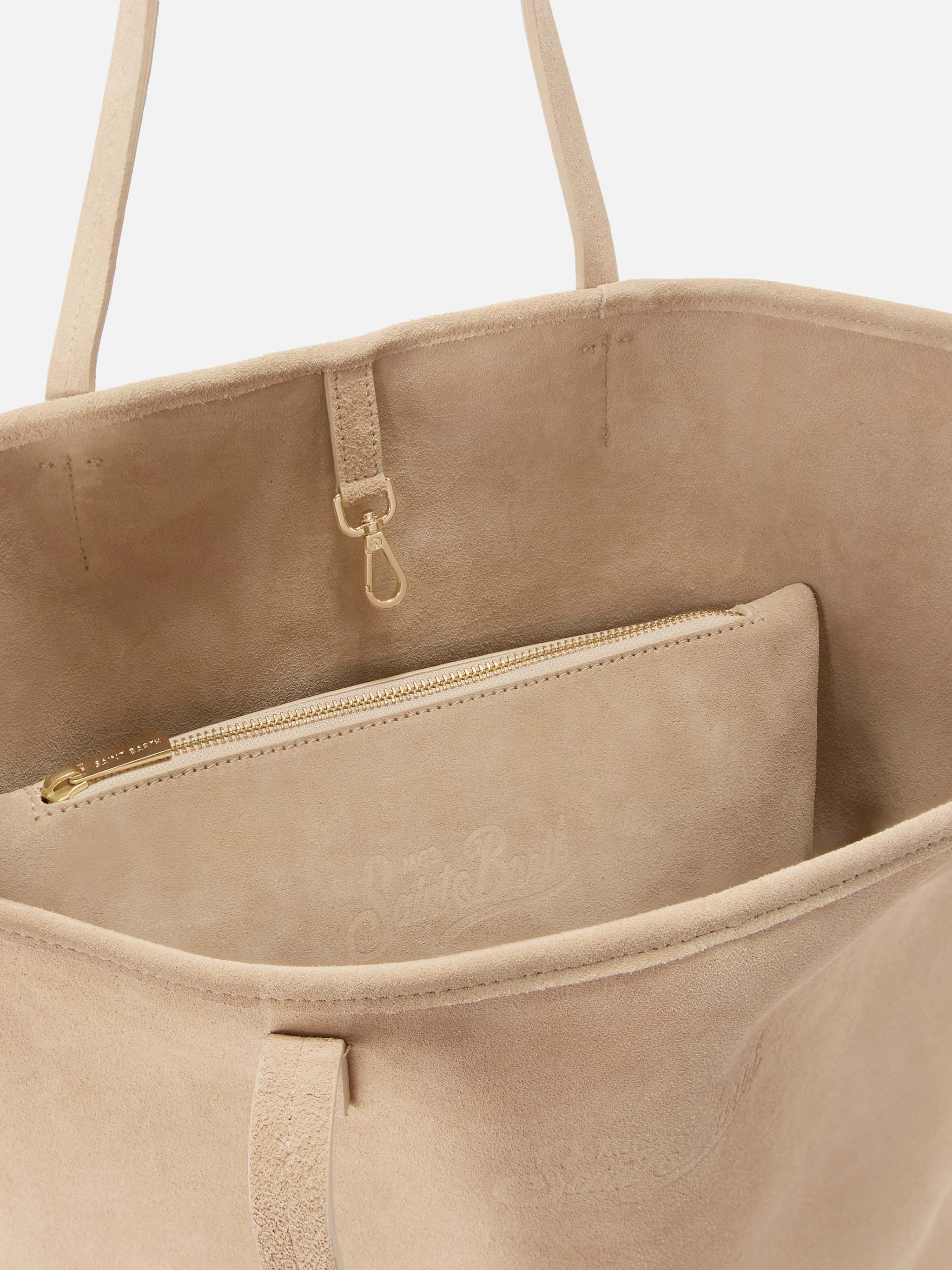 Beige Suede City Regular Bag Brown