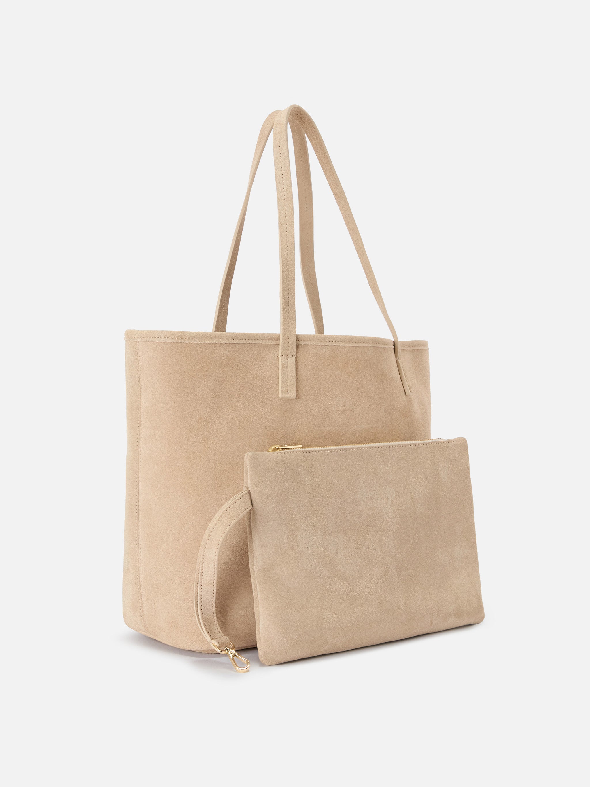 Beige Suede City Regular Bag Brown