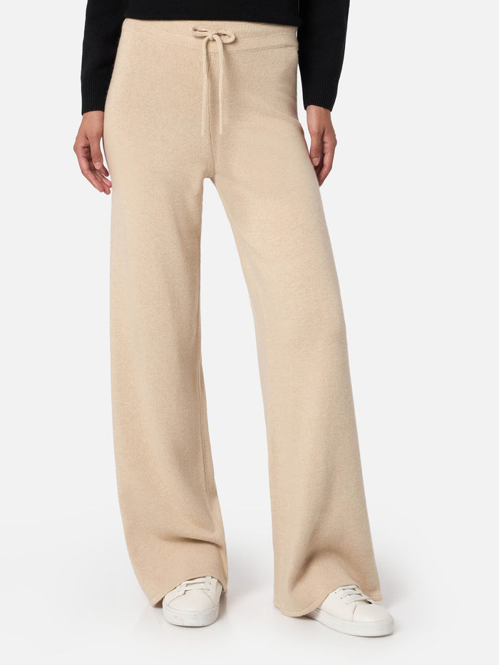 Cambon Beige Cashmere Blend Knit Pants Brown