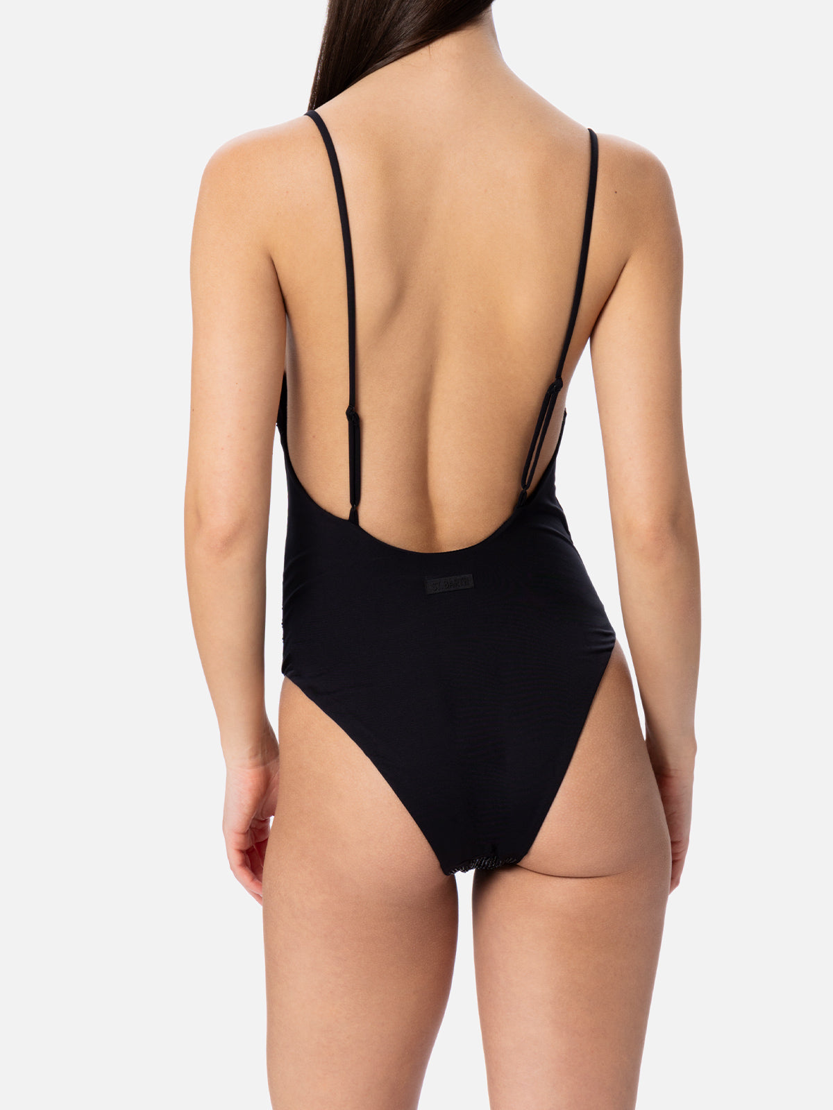Black Cecille One-Piece Swimsuit With Rhinestones One Piece