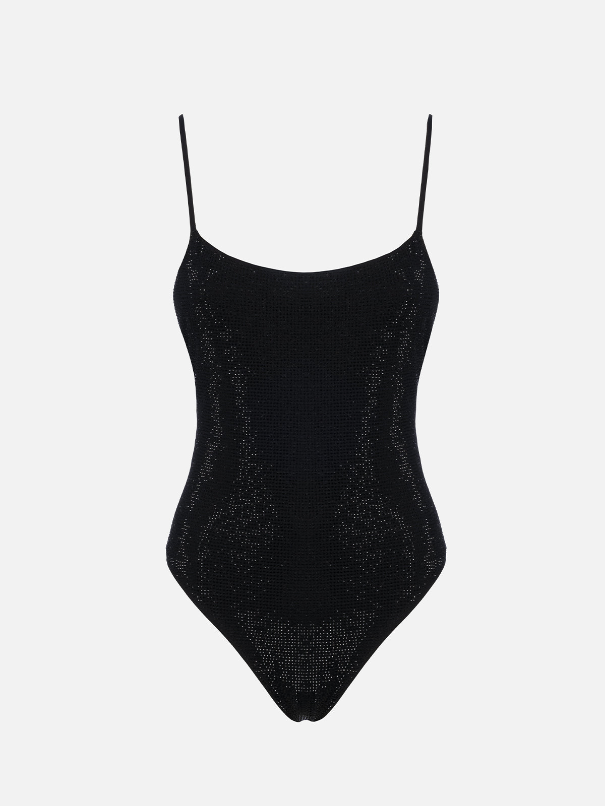 Black Cecille One-Piece Swimsuit With Rhinestones One Piece
