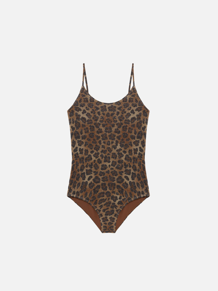 Cecille Jr One-Piece Lurex Swimsuit With Animalier Print __single__ One Piece