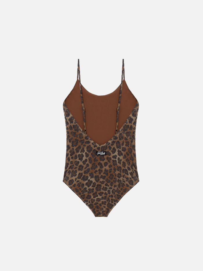 Cecille Jr One-Piece Lurex Swimsuit With Animalier Print __single__ One Piece