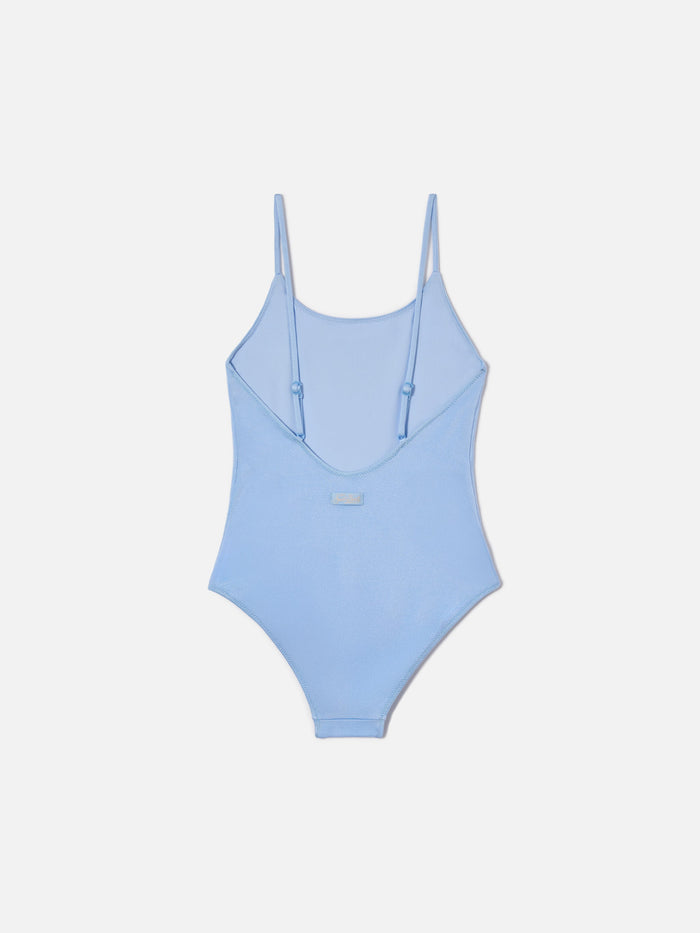 Cecille Jr One-Piece Swimsuit In Glossy Finish Fabric With Rhinestone Logo __single__ One Piece