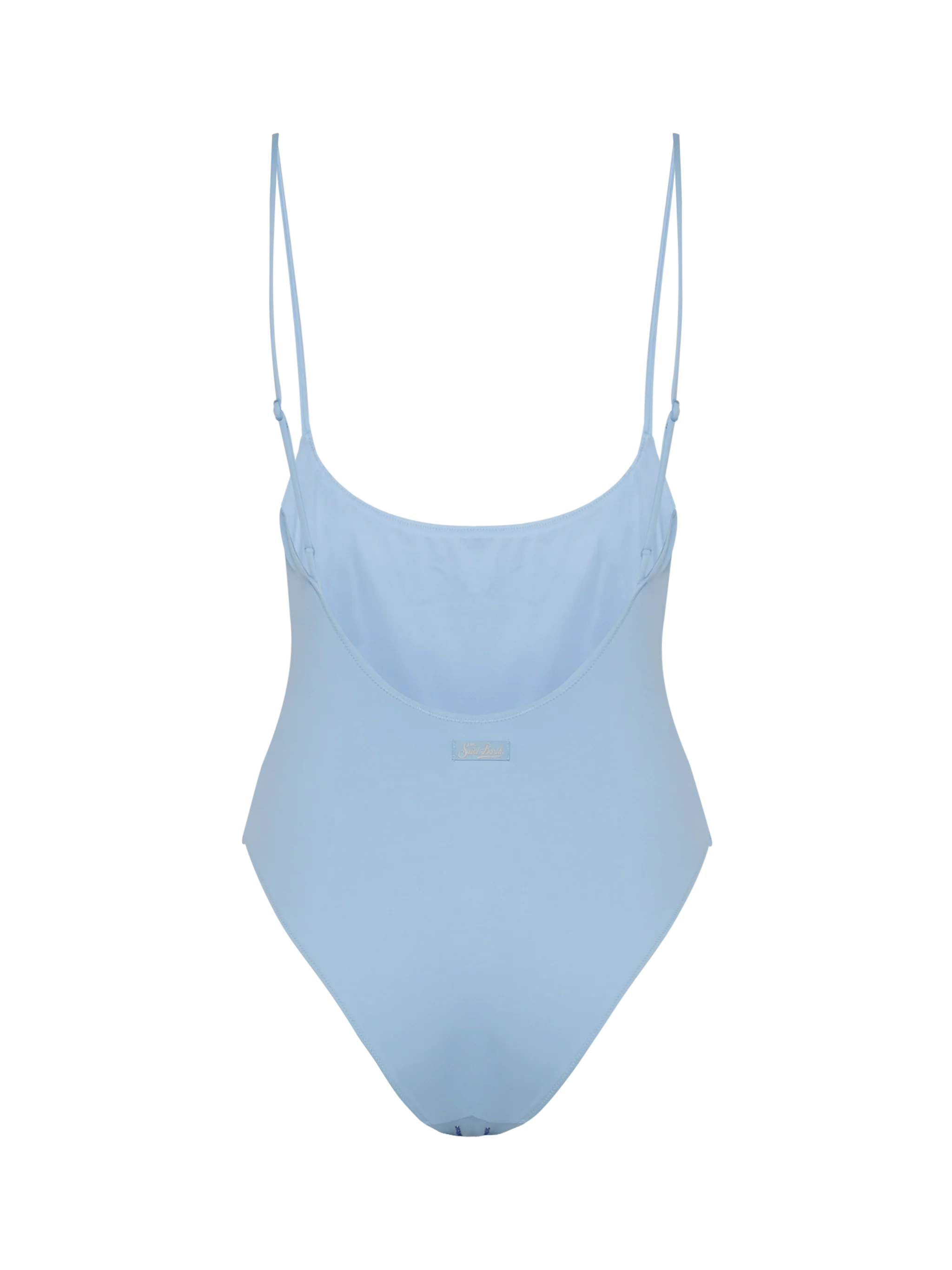 One-Piece Swimsuit Cecille With Rhinestone Striped Embellishment Blue One Piece