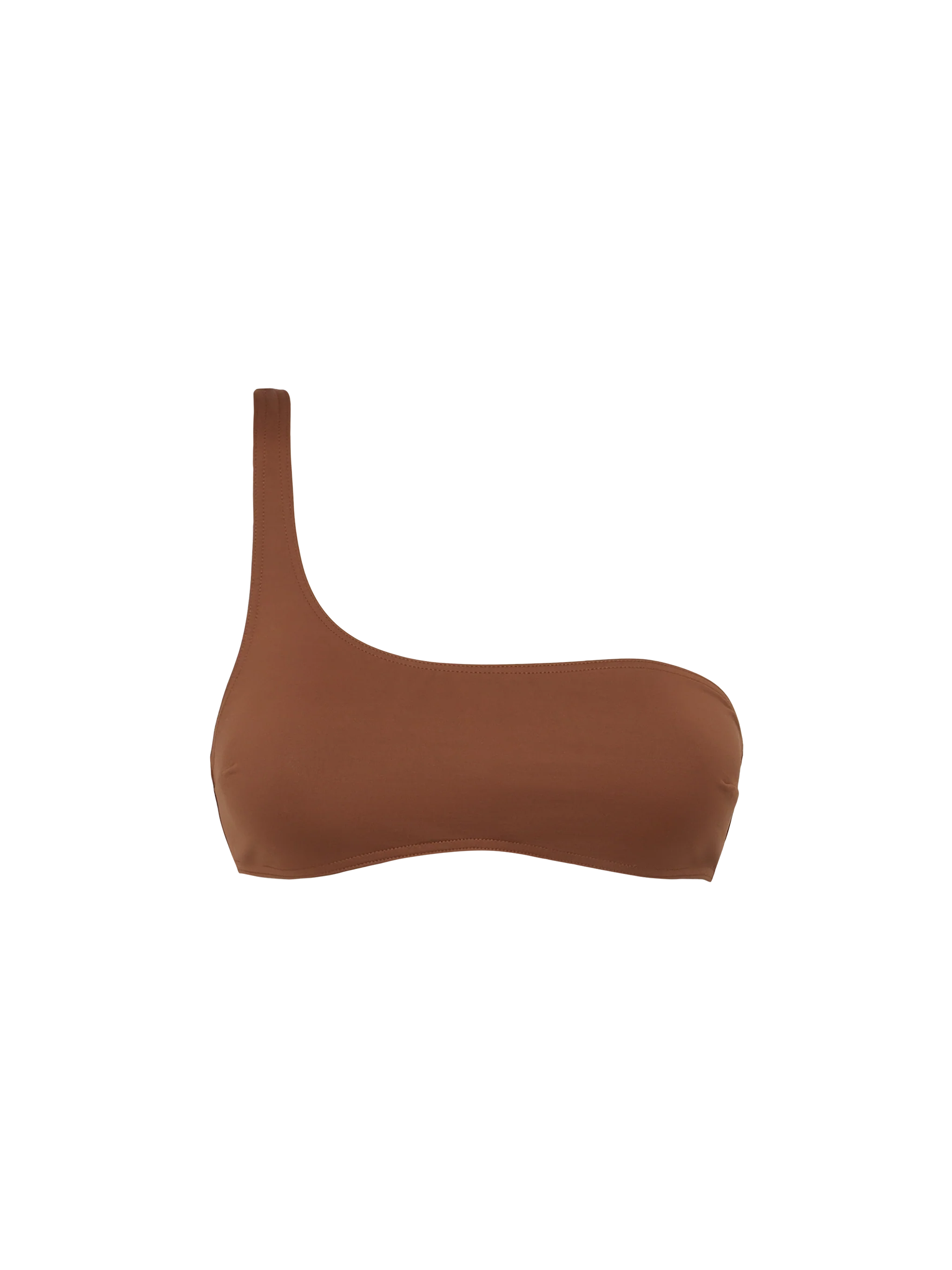 Celestine Brown One-Shoulder Bralette Top