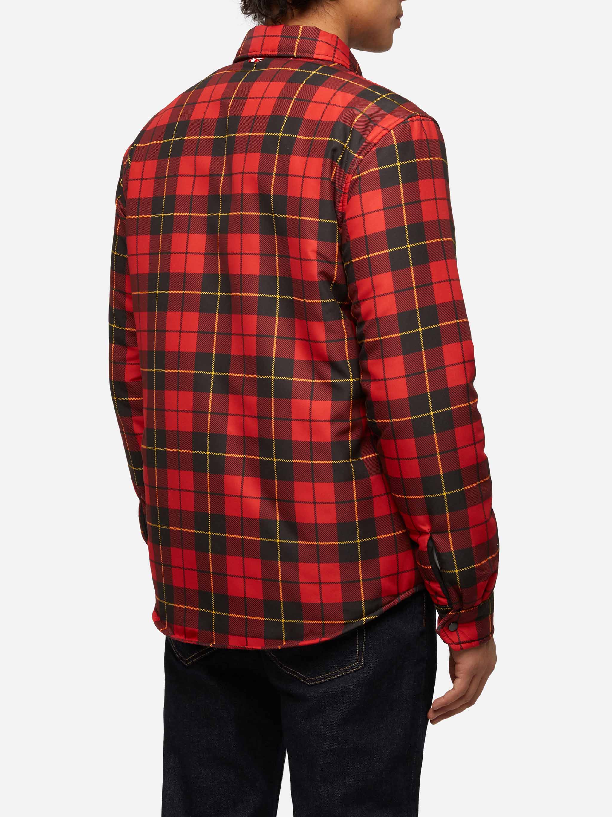 Technic Fabric Overshirt Chalet With Check Print Red Jacket
