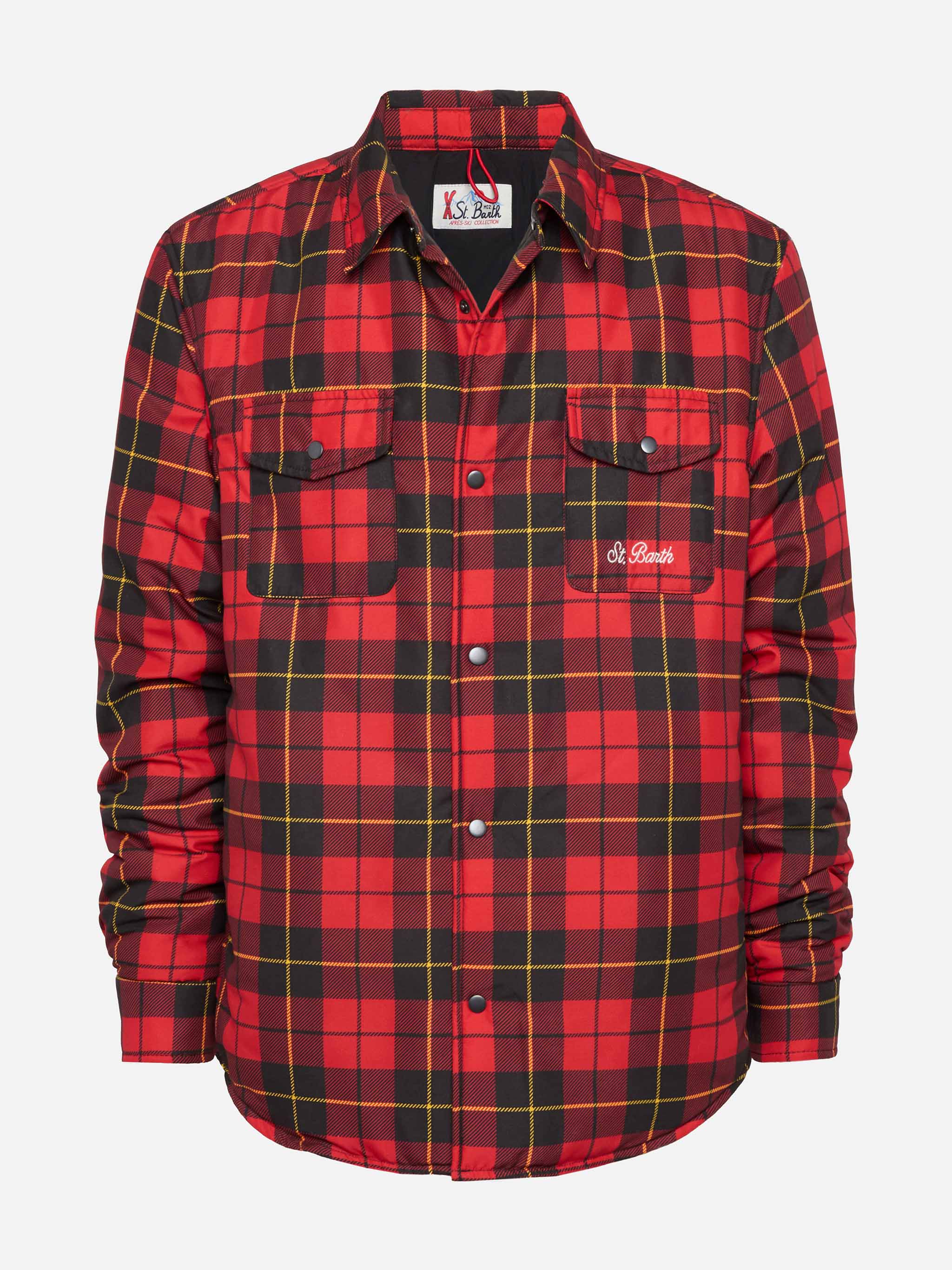 Technic Fabric Overshirt Chalet With Check Print Red Jacket