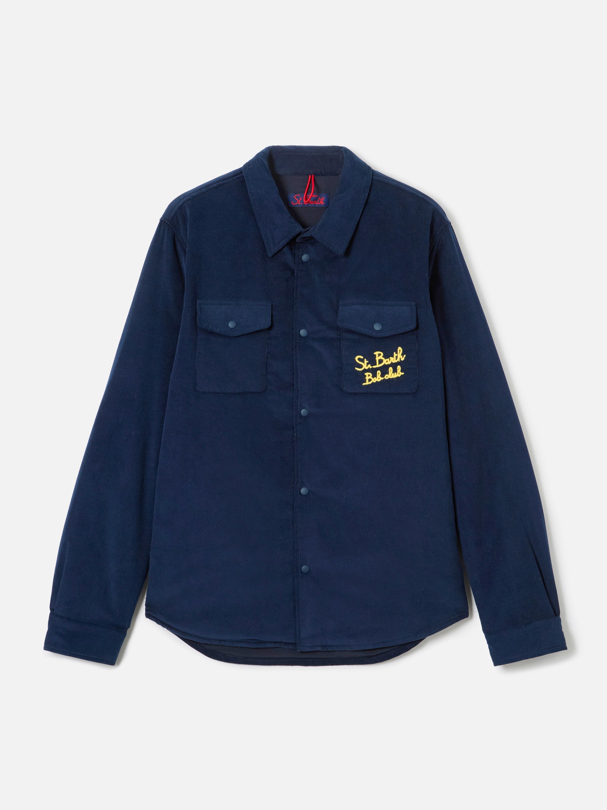 Overshirt Chalet With Pocket And St. Barth Bob Club Embroidery Blue Jacket