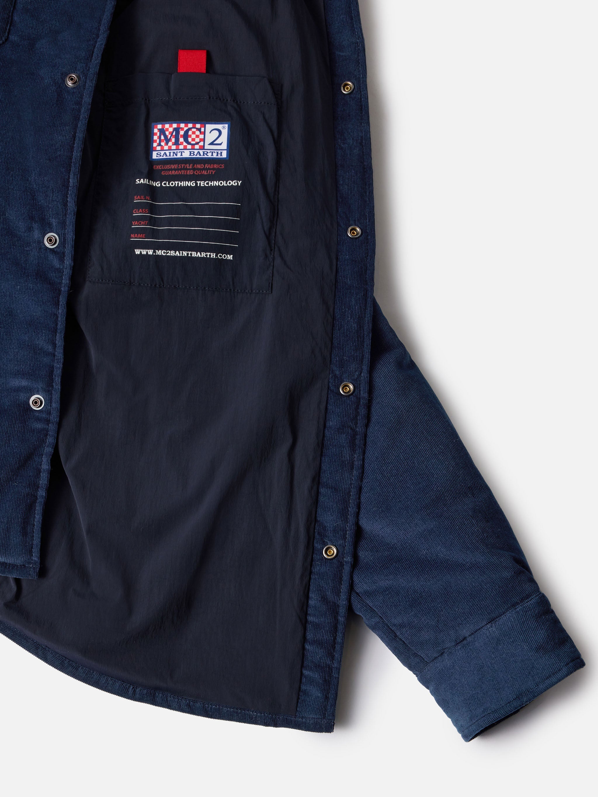 Overshirt Chalet With Pocket And St. Barth Bob Club Embroidery Blue Jacket