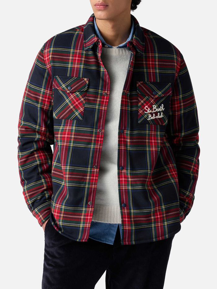 Overshirt Chalet With Pocket And St. Barth Bob Club Embroidery Blue Jacket