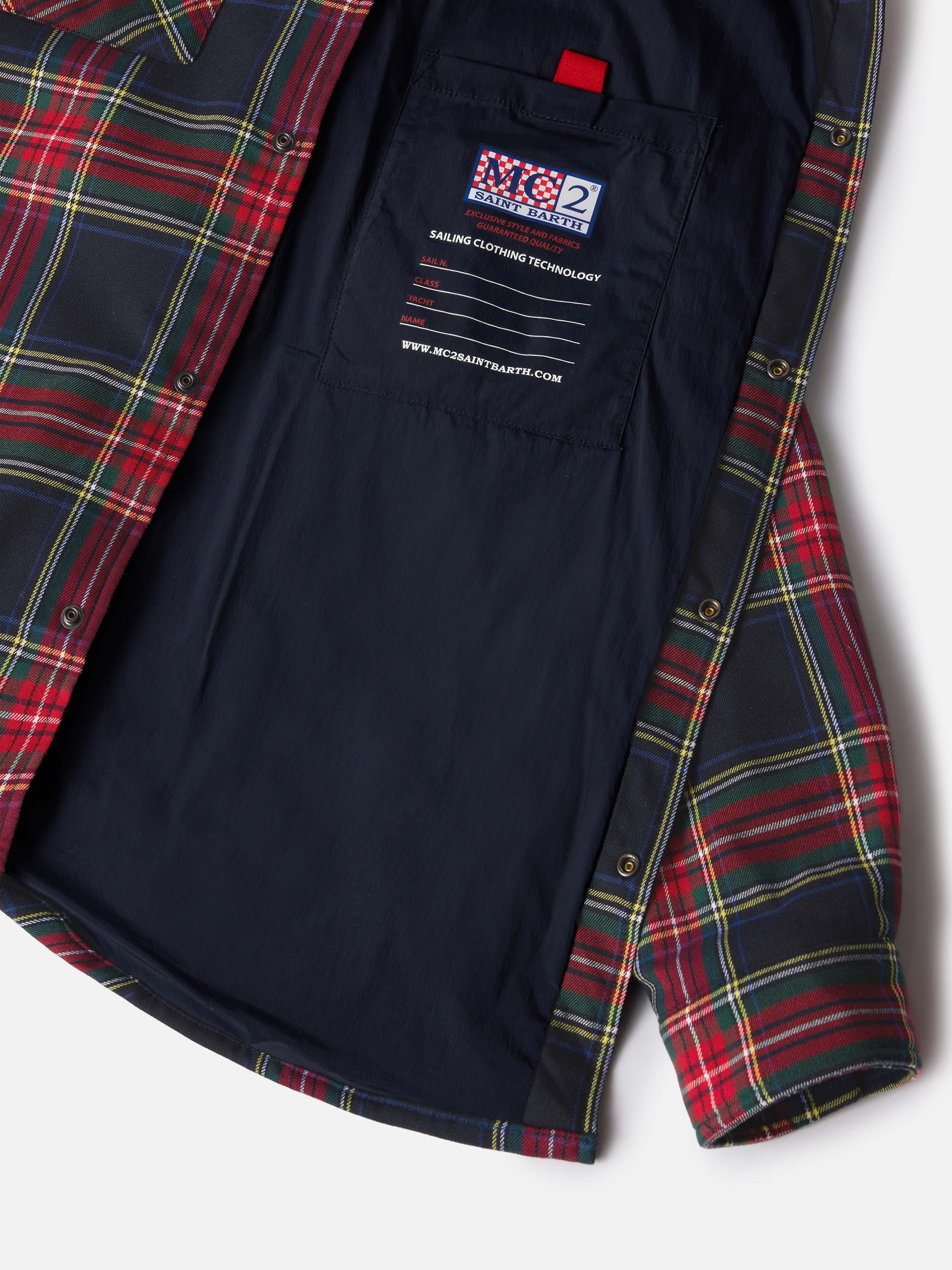 Overshirt Chalet With Pocket And St. Barth Bob Club Embroidery Blue Jacket