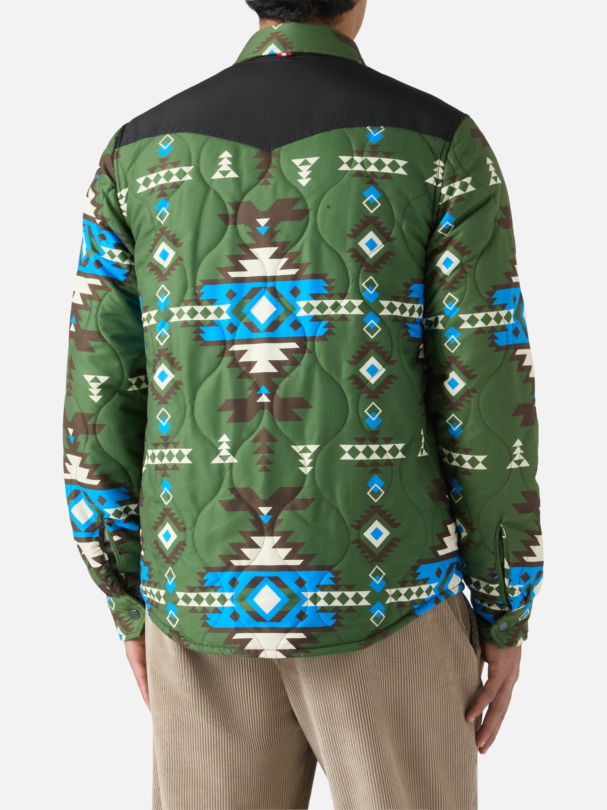 Padded Overshirt Chalet With Patch Pockets Green Jacket