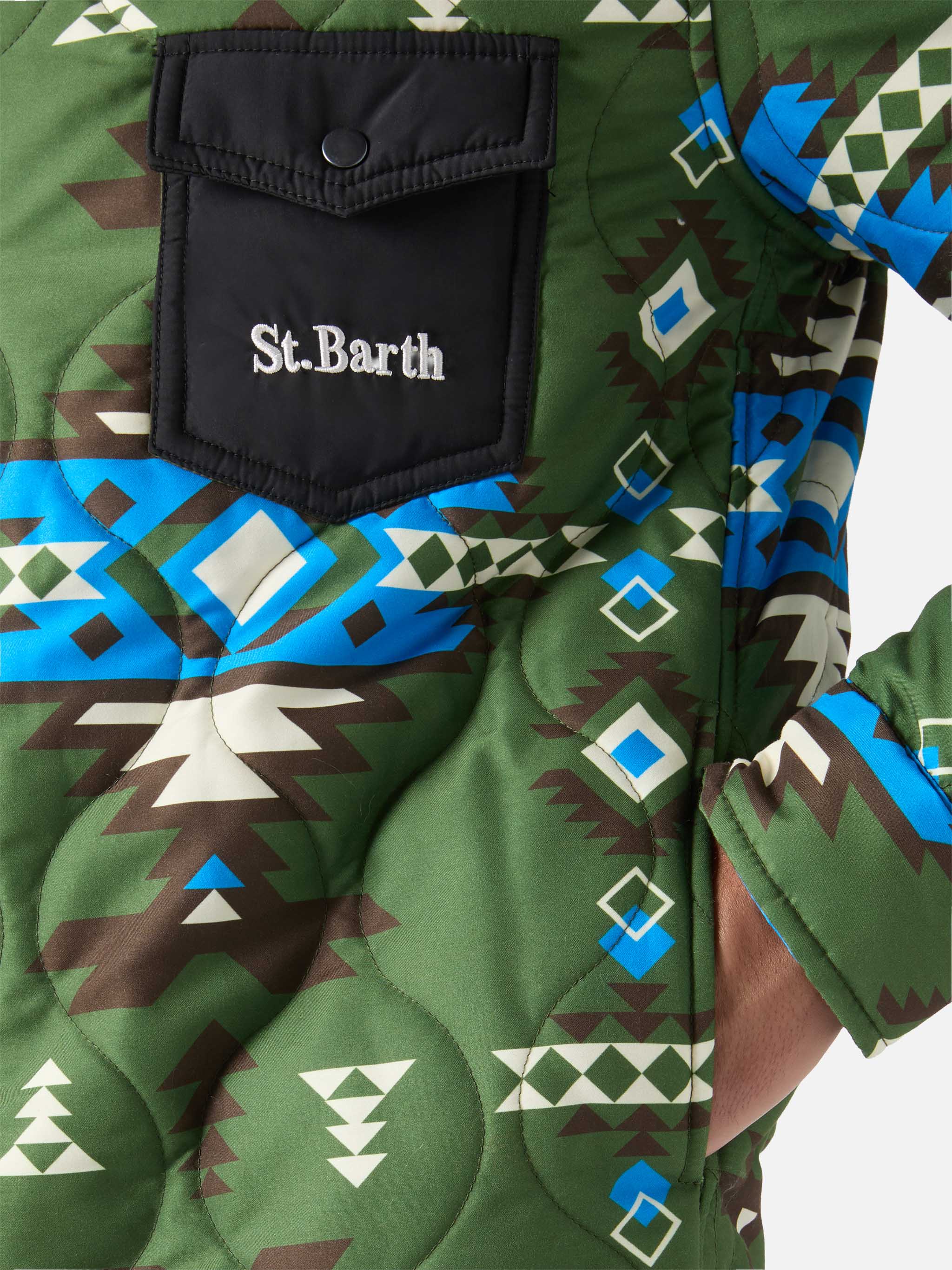 Padded Overshirt Chalet With Patch Pockets Green Jacket