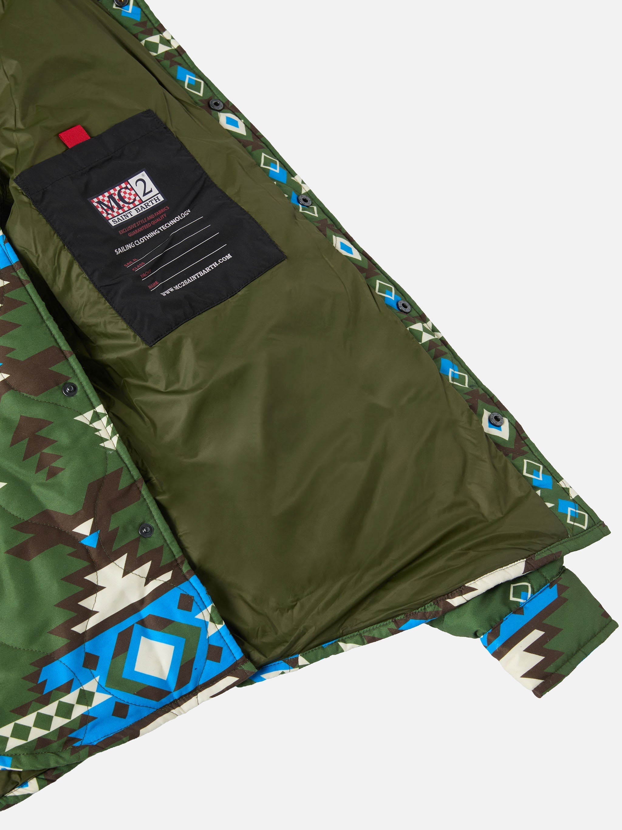 Padded Overshirt Chalet With Patch Pockets Green Jacket