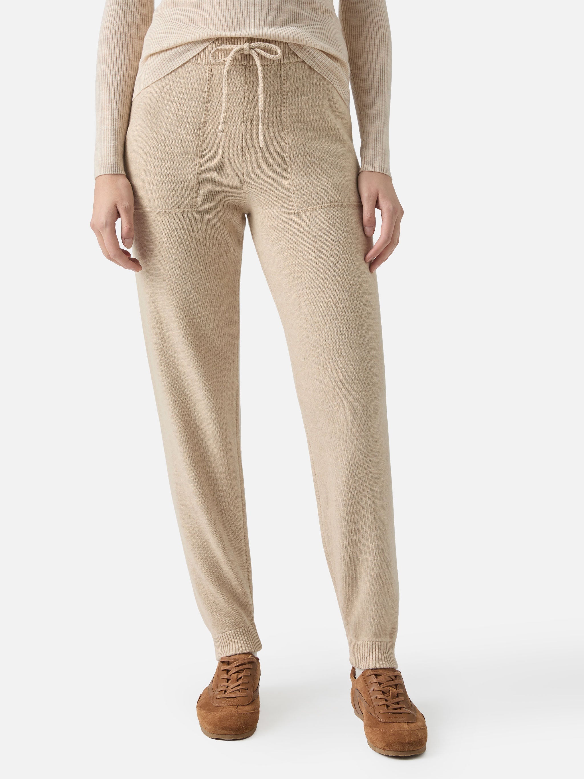 Blended Cashmere Jogger Pants Charlie Beige White