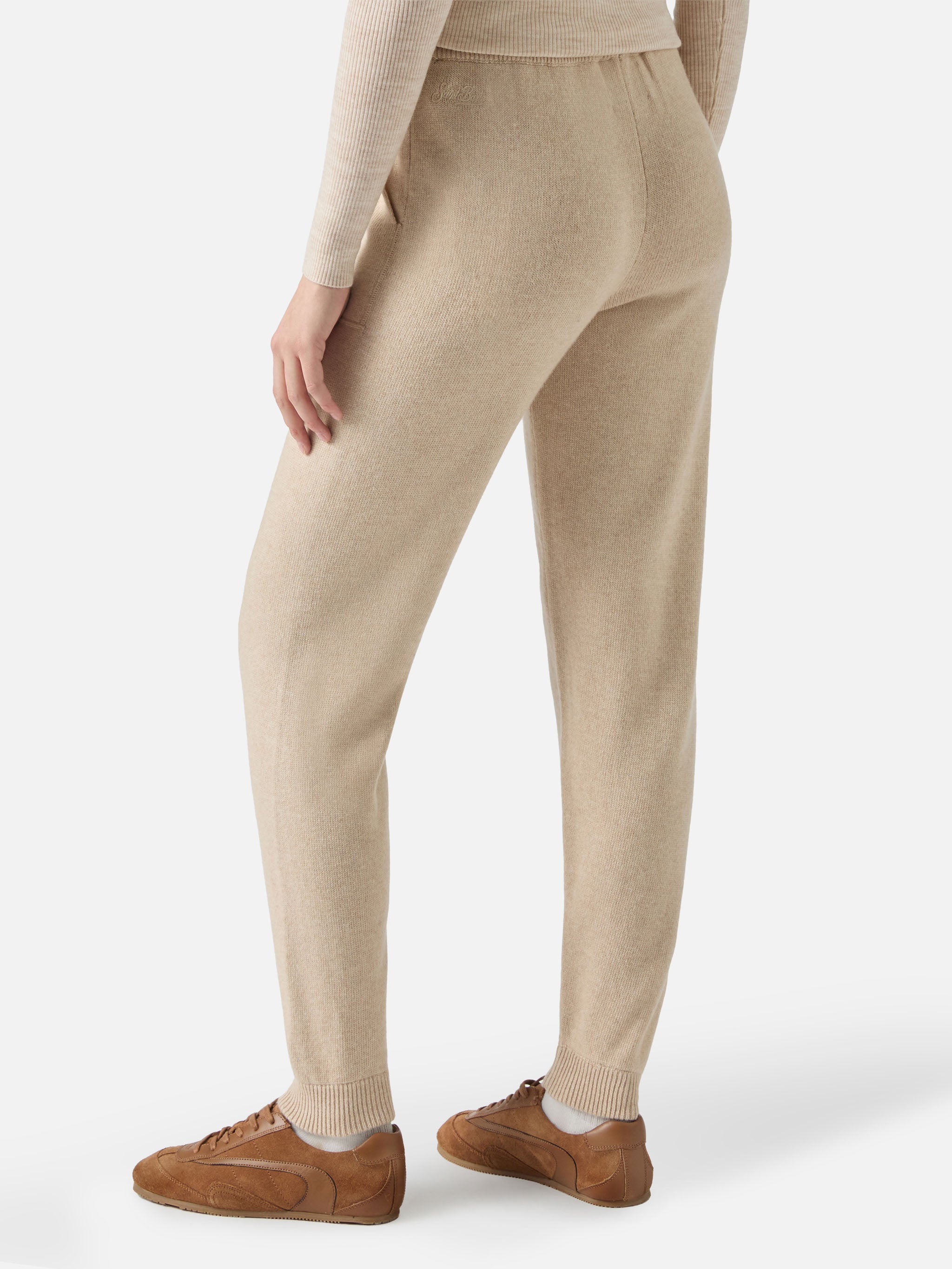Blended Cashmere Jogger Pants Charlie Beige White