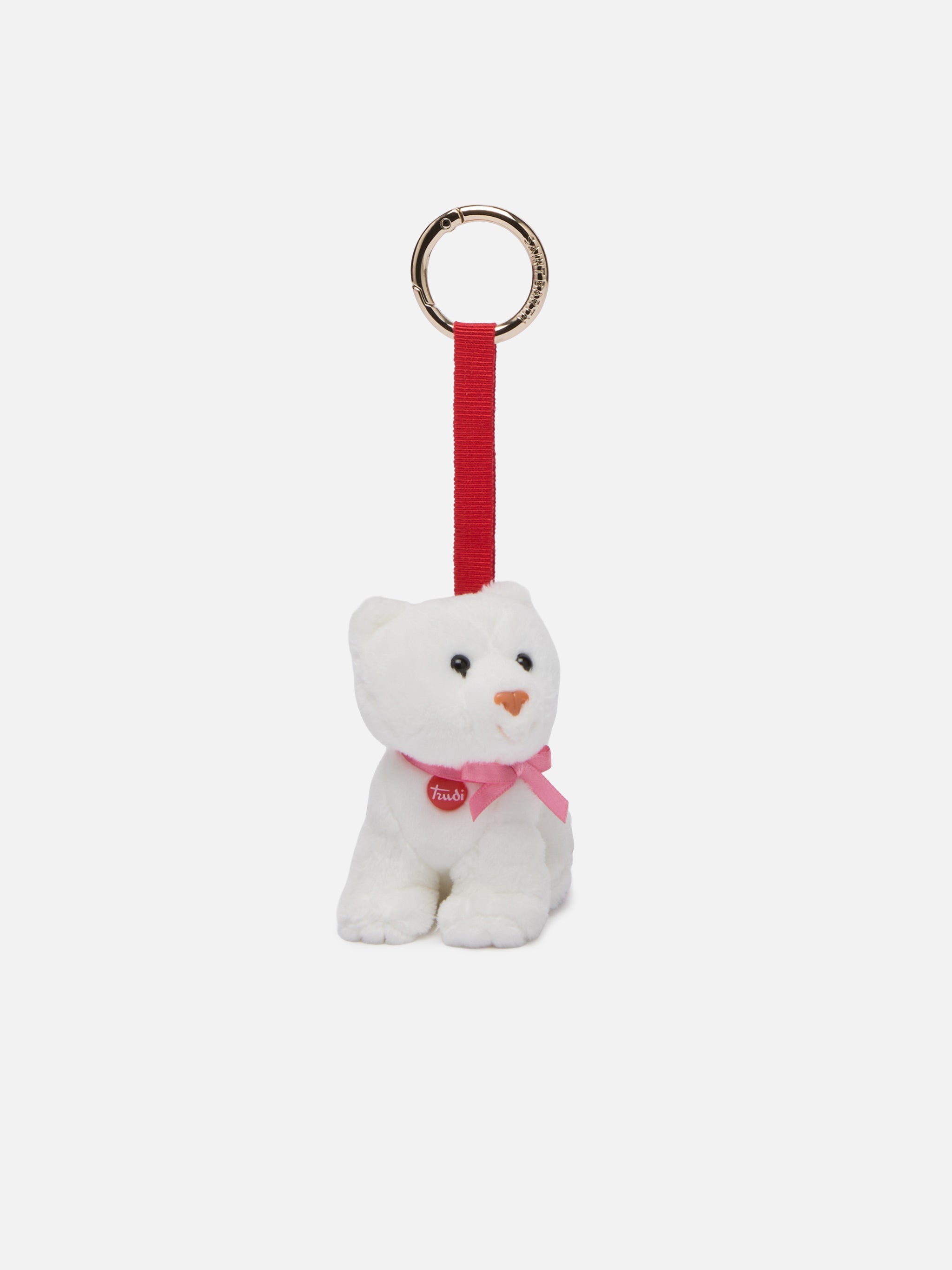 Charm With Mini Plush Cat | Trudi Special Edition White Small Accessories