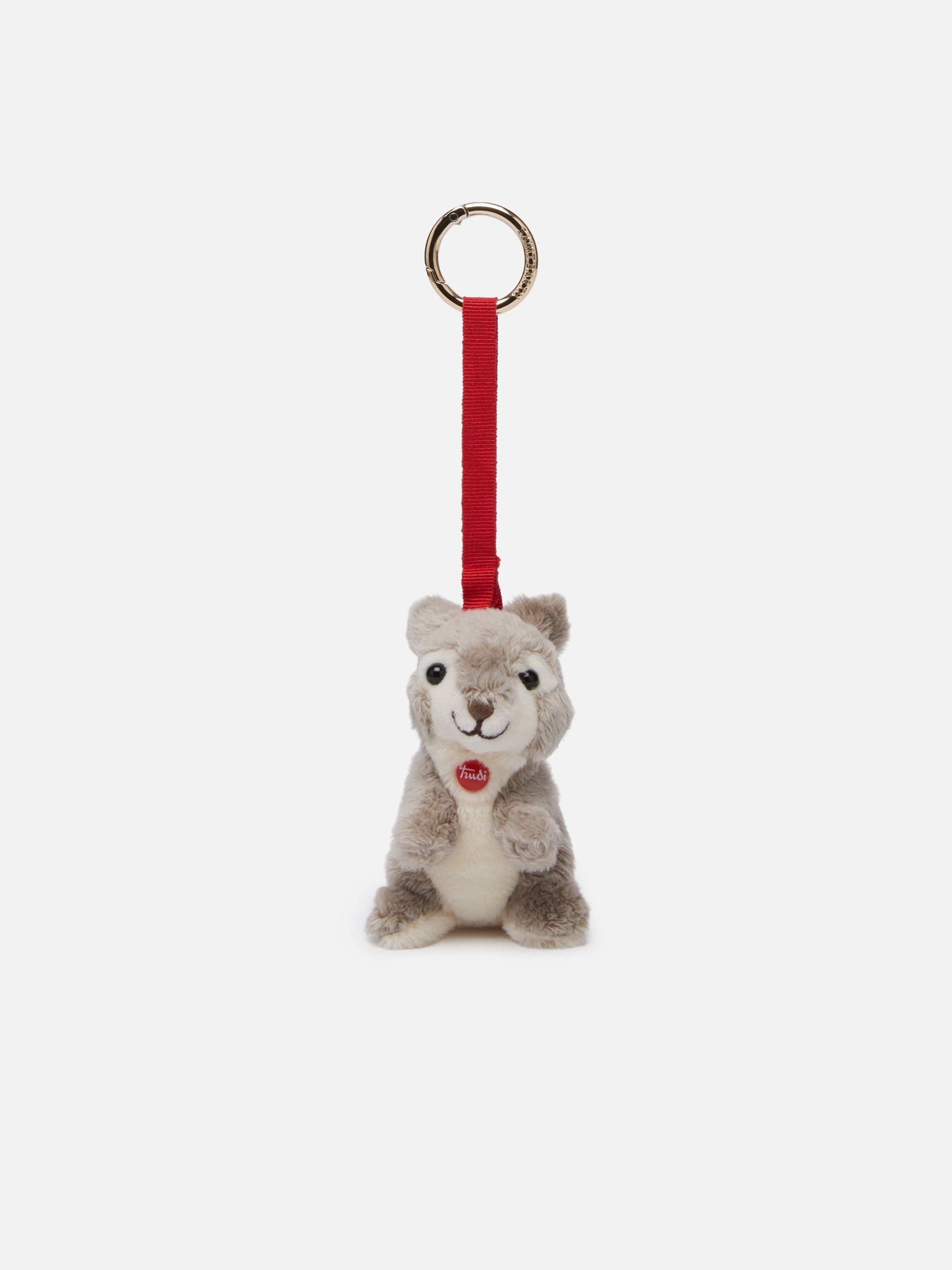 Charm With Mini Plush Rabbit | Trudi Special Edition Grey Small Accessories